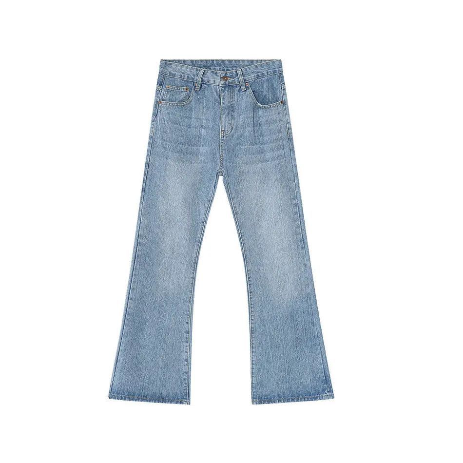 Japanese Brand Retro loose light colored micro flared jeans Size US 30 / EU 46 - 5 Thumbnail