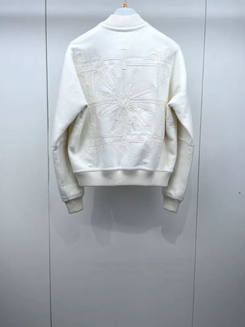 Hermes Hermes White cashmere zip coat Size XS / US 0-2 / IT 36-38 - 2 Thumbnail