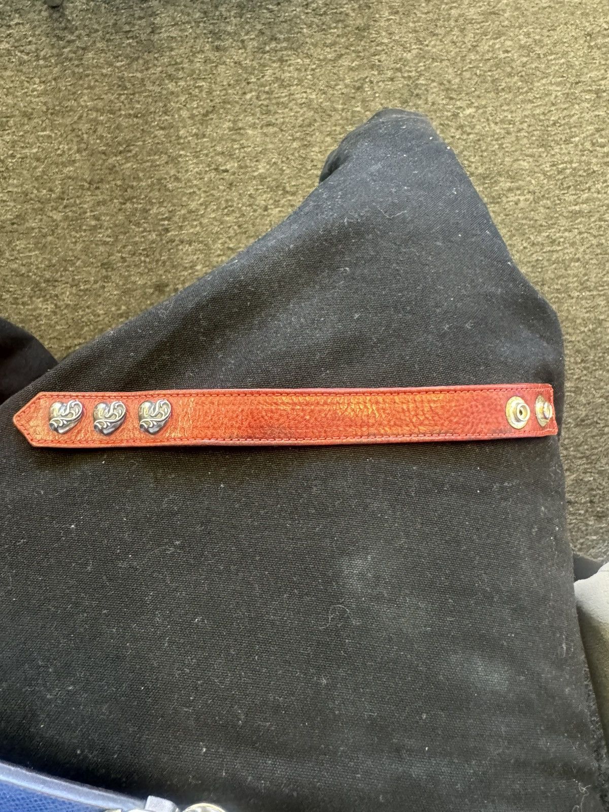 Chrome Hearts Chrome Hearts Red Heart Leather Bracelet Size ONE SIZE - 1 Thumbnail