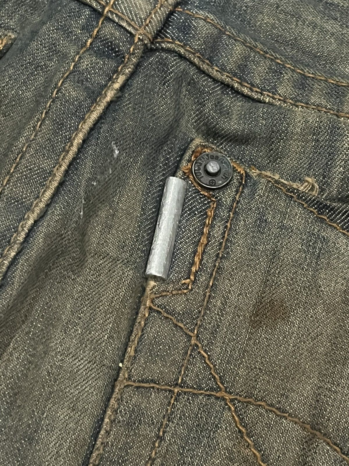 If Six Was Nine × Japanese Brand × Le Grande Bleu (L.G.B.) Japan Tough Jeans Smith Military Double Knee Distressed Jean Size US 32 / EU 48 - 10 Thumbnail