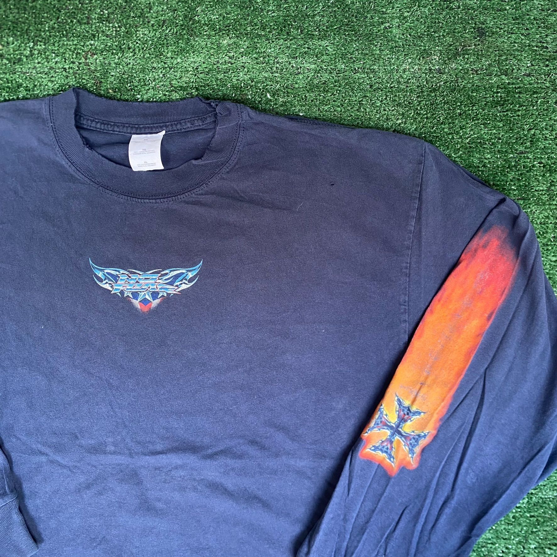 No Fear Vintage 90s No Fear Shirt Punk Cross Long Sleeve Gothic Tee Size US XL / EU 56 / 4 - 2 Thumbnail