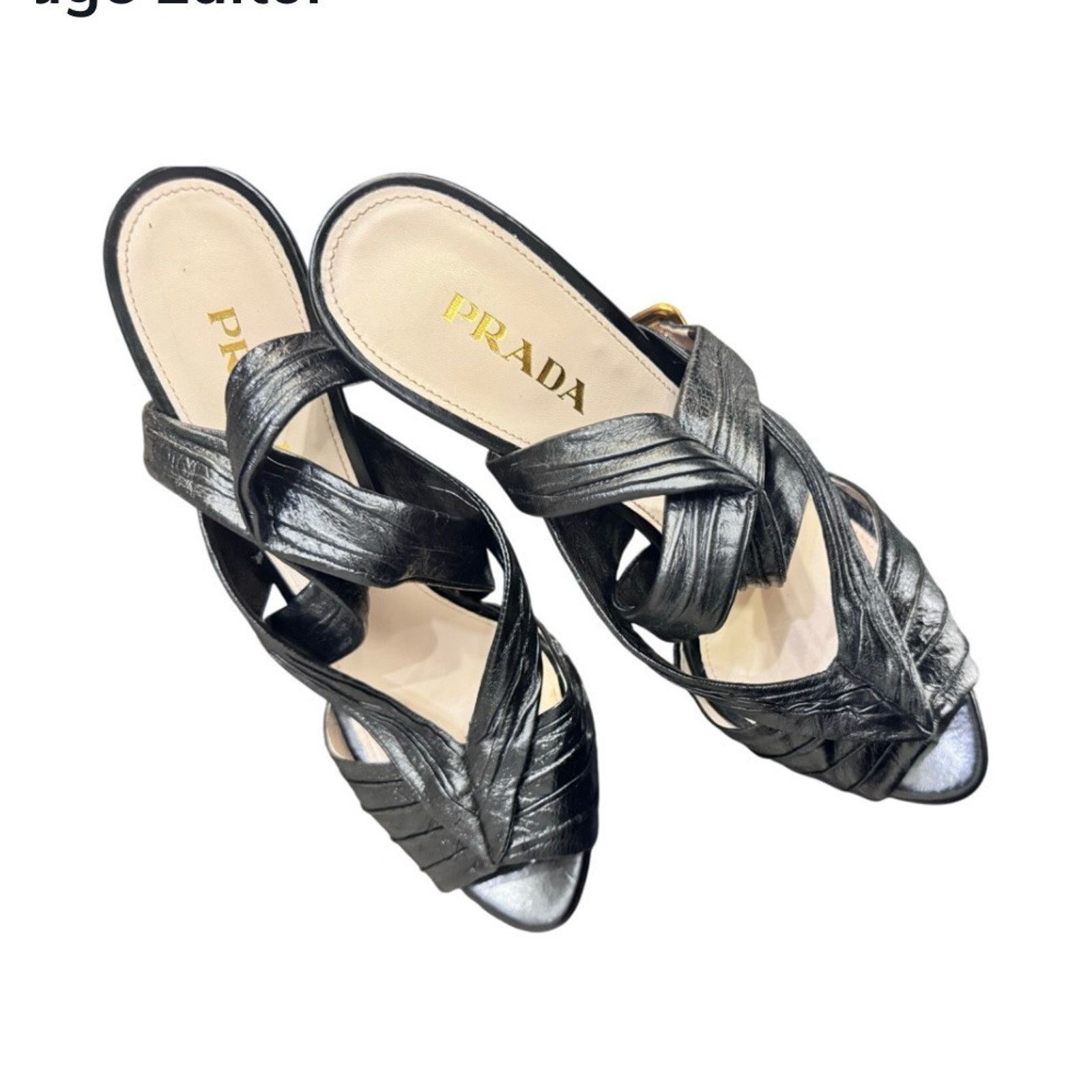 Prada PRADA ANTIC SOFT NERO BLACK PLATFORM CRISS SHOES SZ 41 10.5 Size US 10.5 / IT 40.5 - 4 Thumbnail