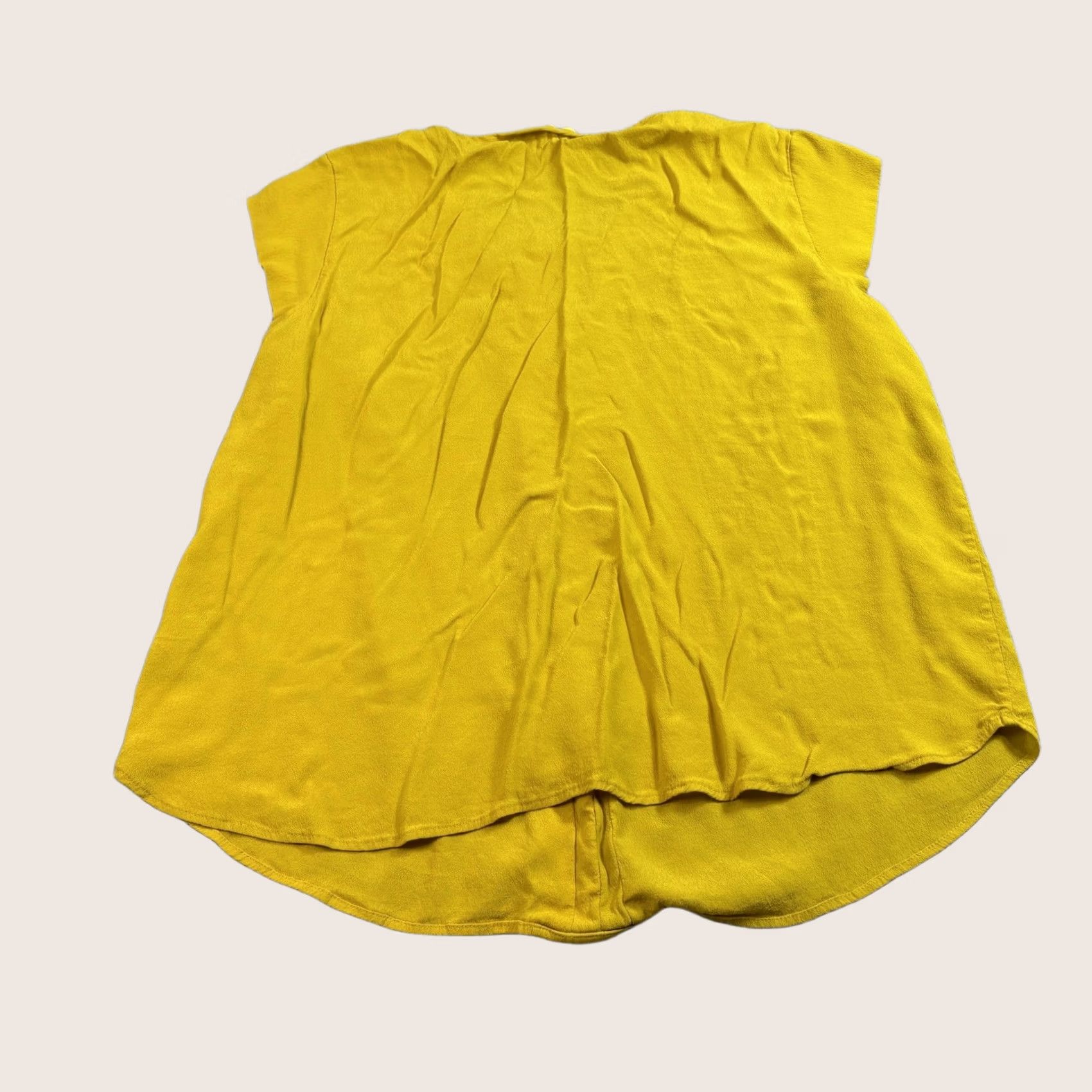 Boden Boden Shirt Women 16 US Pleated Front Cap Sleeve Viscose Boho Yellow Blouse Womens Size XXL / US 16-18 / IT 52-54 - 1 Thumbnail