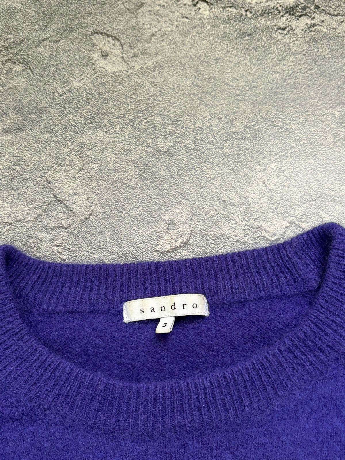 Sandro Sandro Paris Electric Purple Angora Fuzzy Knit Sweater Sz 3 Size US L / EU 52-54 / 3 - 3 Thumbnail