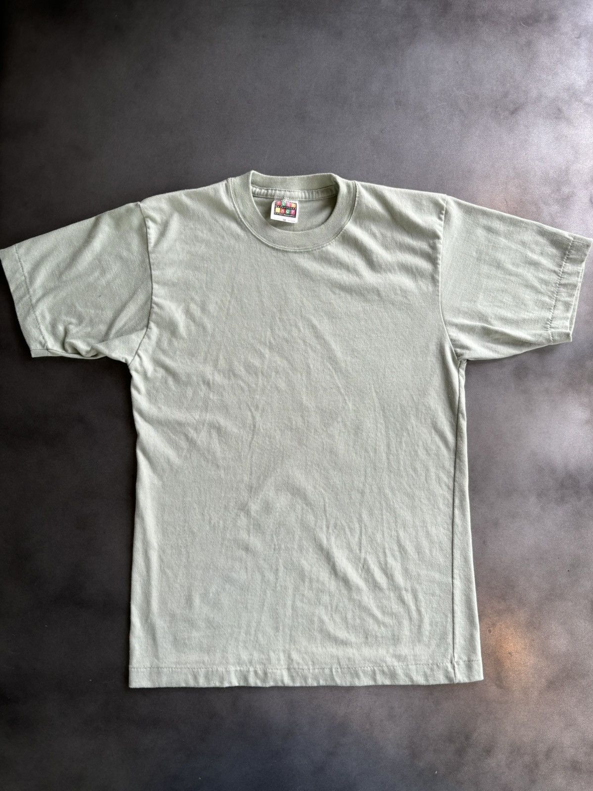 Anvil × Vintage Vintage Blank Tee Sage Green Small Du Marathon 90s 80s Baby Size US S / EU 44-46 / 1 - 3 Thumbnail