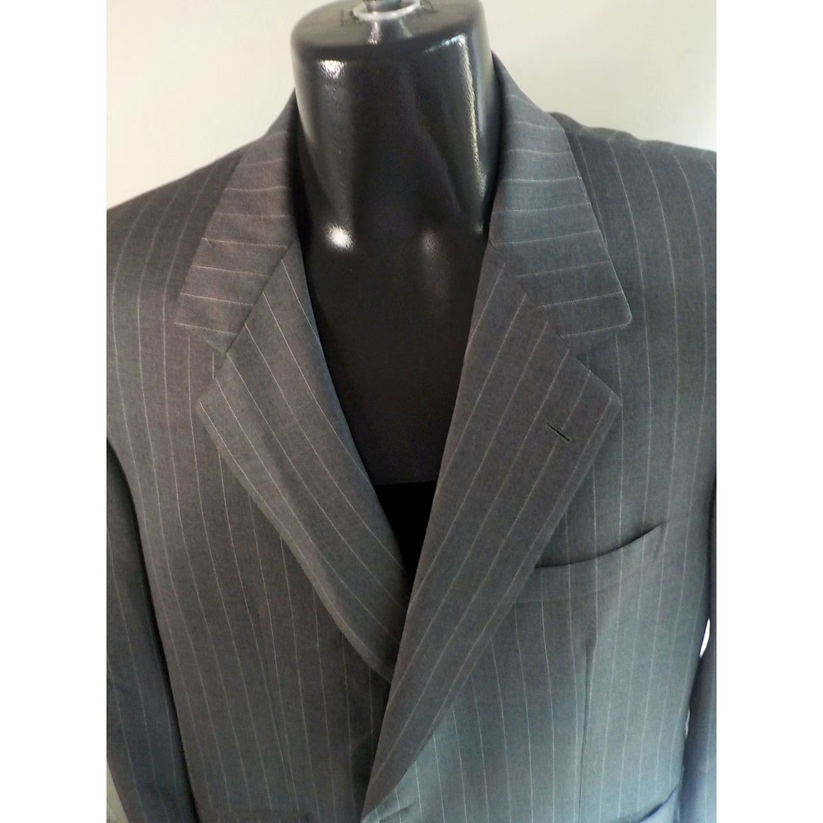 Brioni BRIONI Traiano Gray Pinstriped Single Vent Sport Coat /Jacket Wool SZ 48R Mens Size US M / EU 48-50 / 2 - 2 Thumbnail