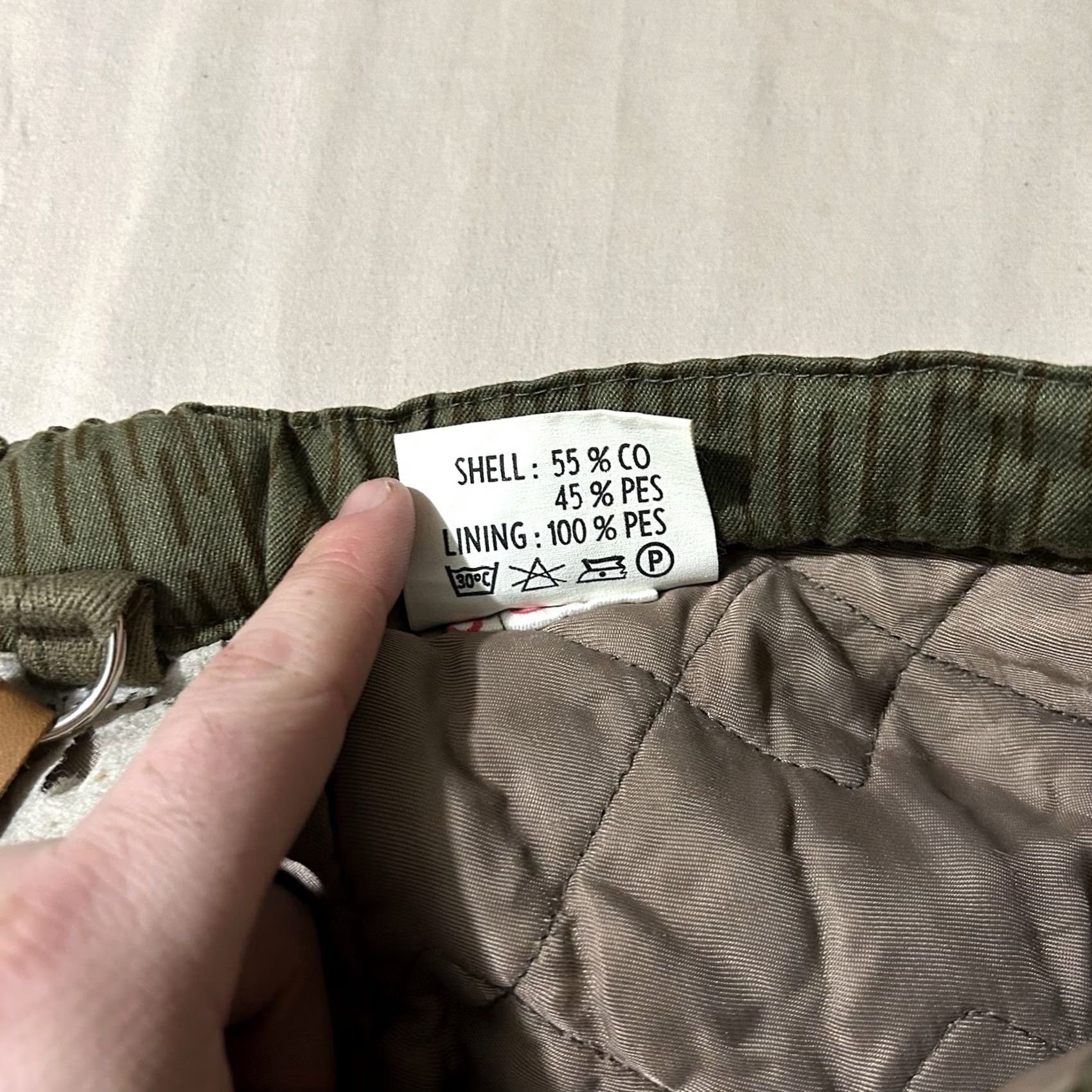 Rains VINTAGE German Military Rain Drop Camo Insulated Pants With Suspenders Large L Green Cargo Men Size US 33 - 5 Thumbnail