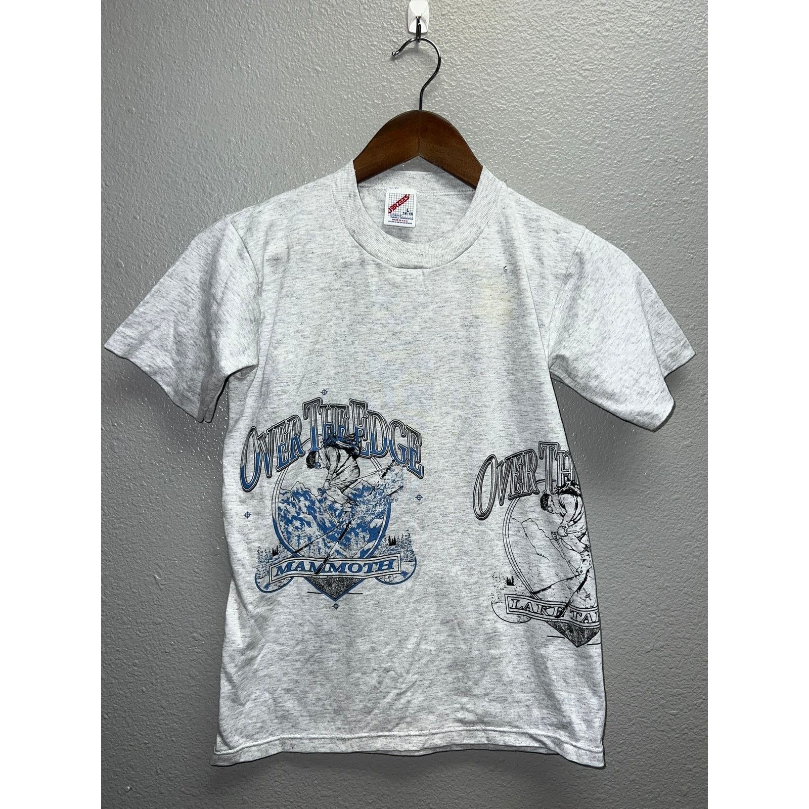 Jerzees Kids Skiing Shirt Ski Graphic Mammoth Lake Tahoe Edge L Size L / US 10 / IT 46 - 1 Thumbnail