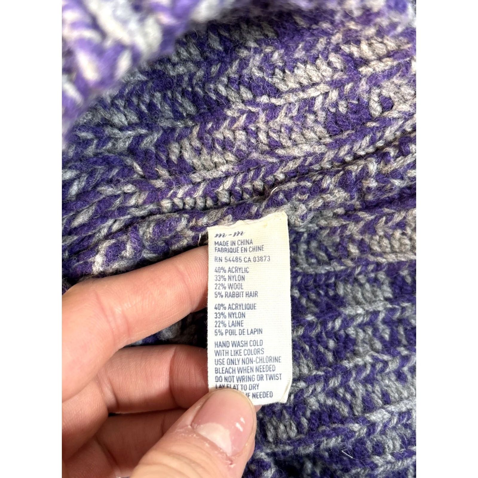 American Eagle Outfitters VINTAGE American Eagle Outfitters Cardigan Sweater Purple Wool Knit M Womens 90s Y2K Shirt/ Sweater Size M / US 6-8 / IT 42-44 - 5 Thumbnail