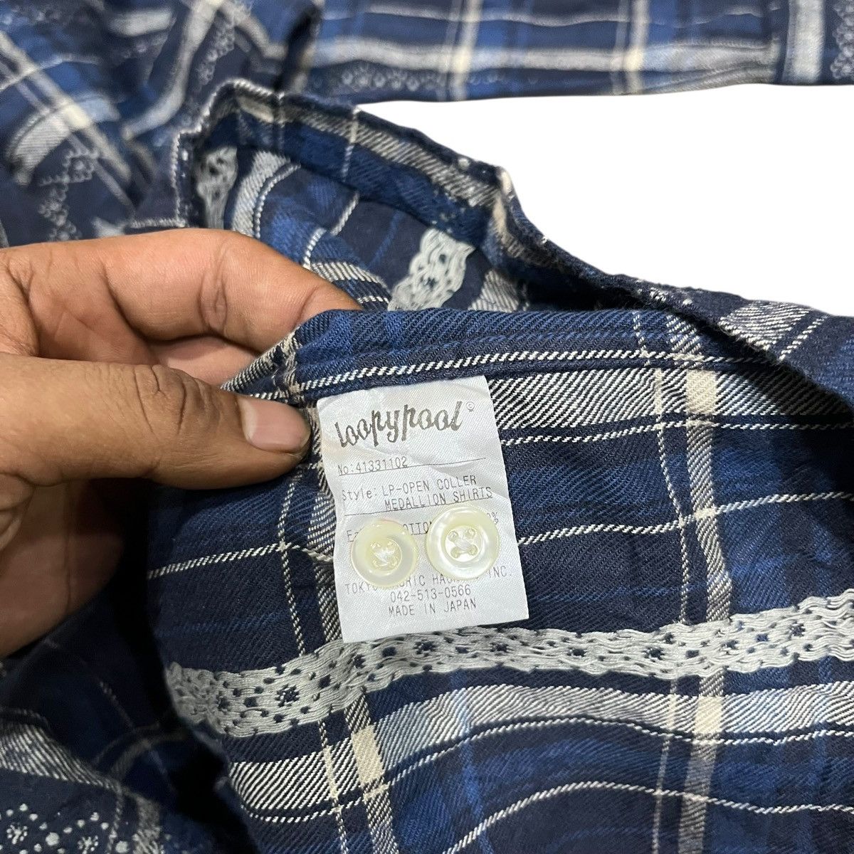 Tornado Mart Vintage loopypool japan indigo flannel shirt Size US M / EU 48-50 / 2 - 8 Thumbnail