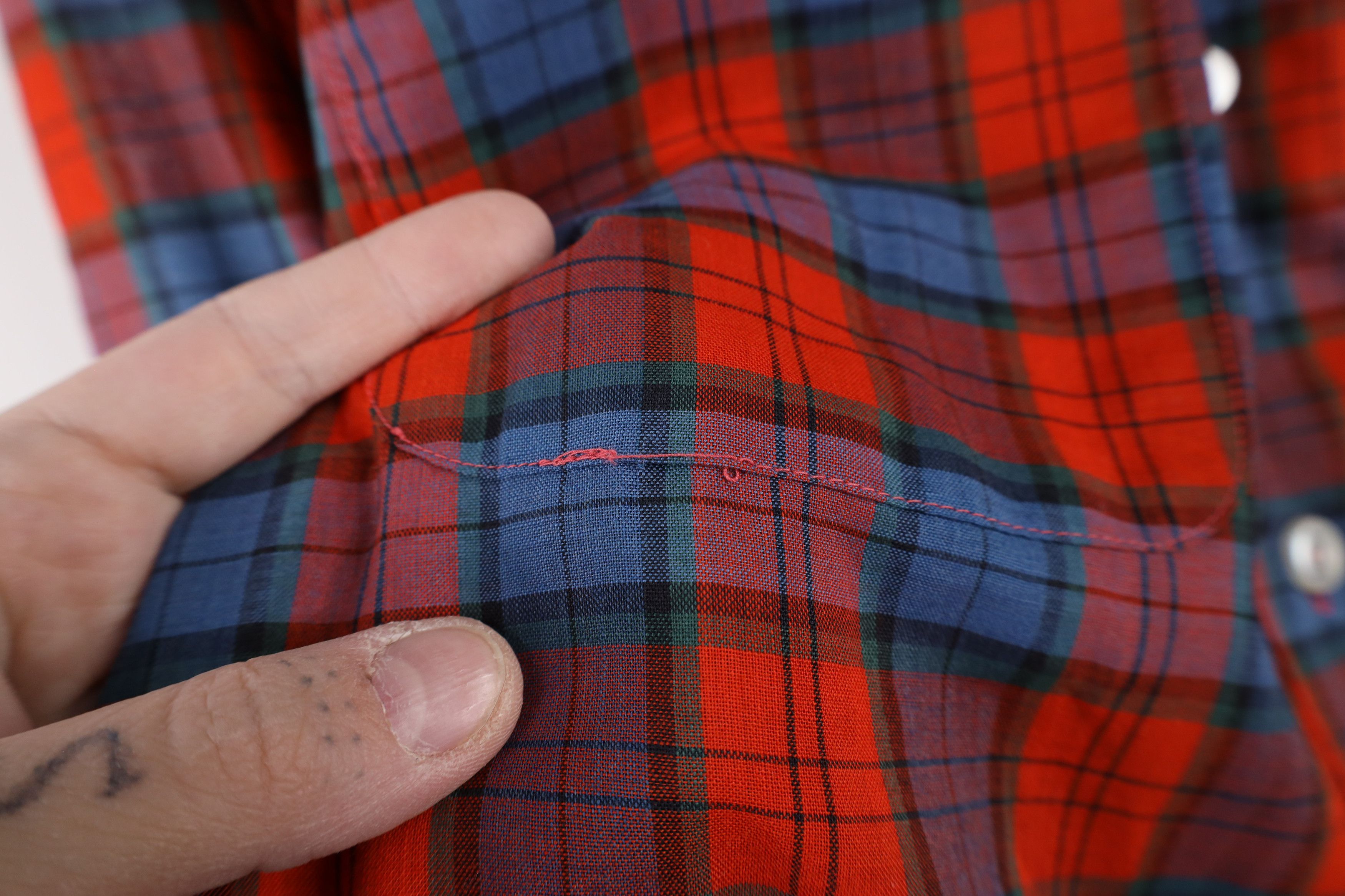 Vintage Vintage 60s 70s Rockabilly Collared Button Shirt Red Plaid Size US M / EU 48-50 / 2 - 4 Thumbnail