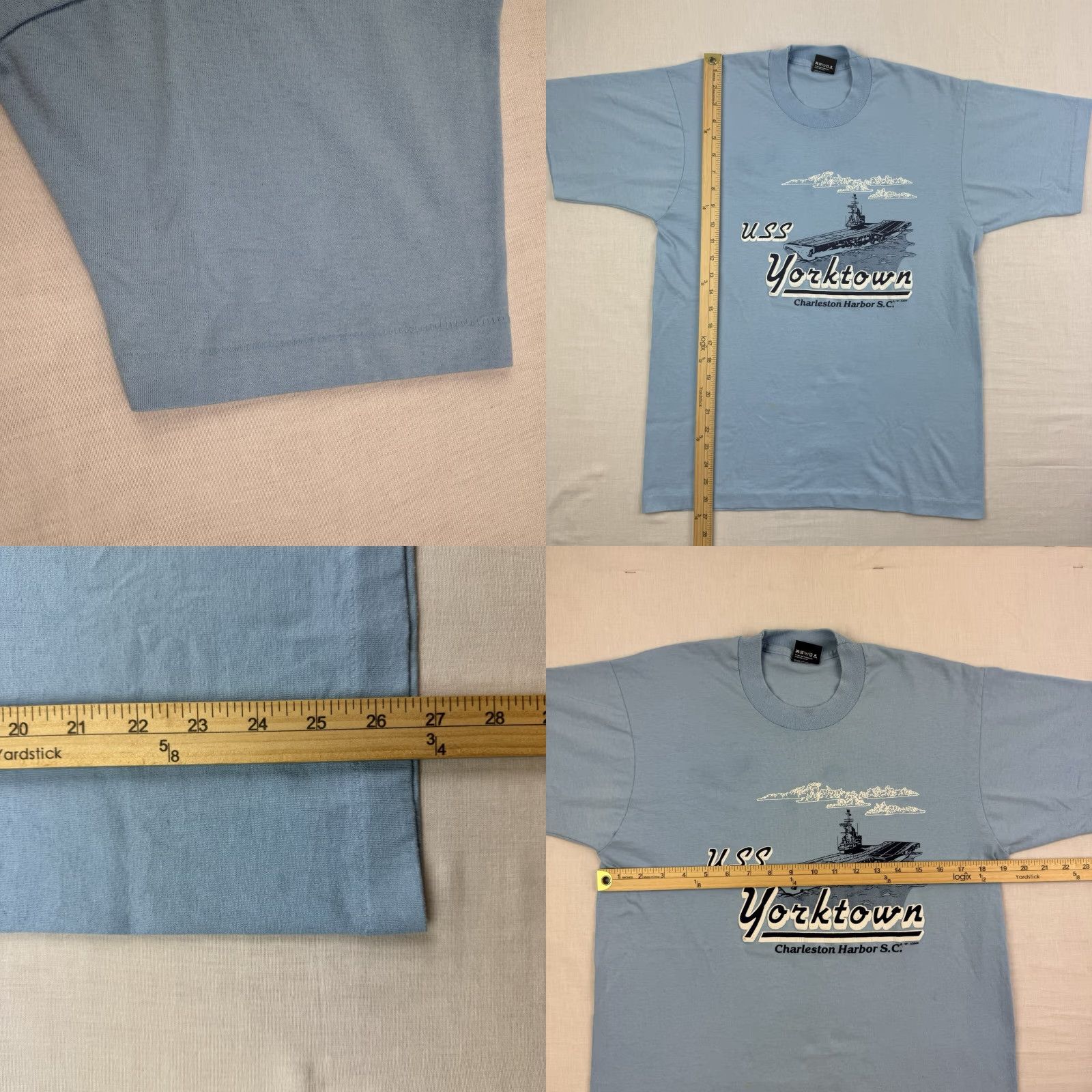 Vintage VINTAGE USS Yorktown T Shirt Adult Large Blue Charleston Harbor US Navy 90s USA Size US L / EU 52-54 / 3 - 8 Thumbnail