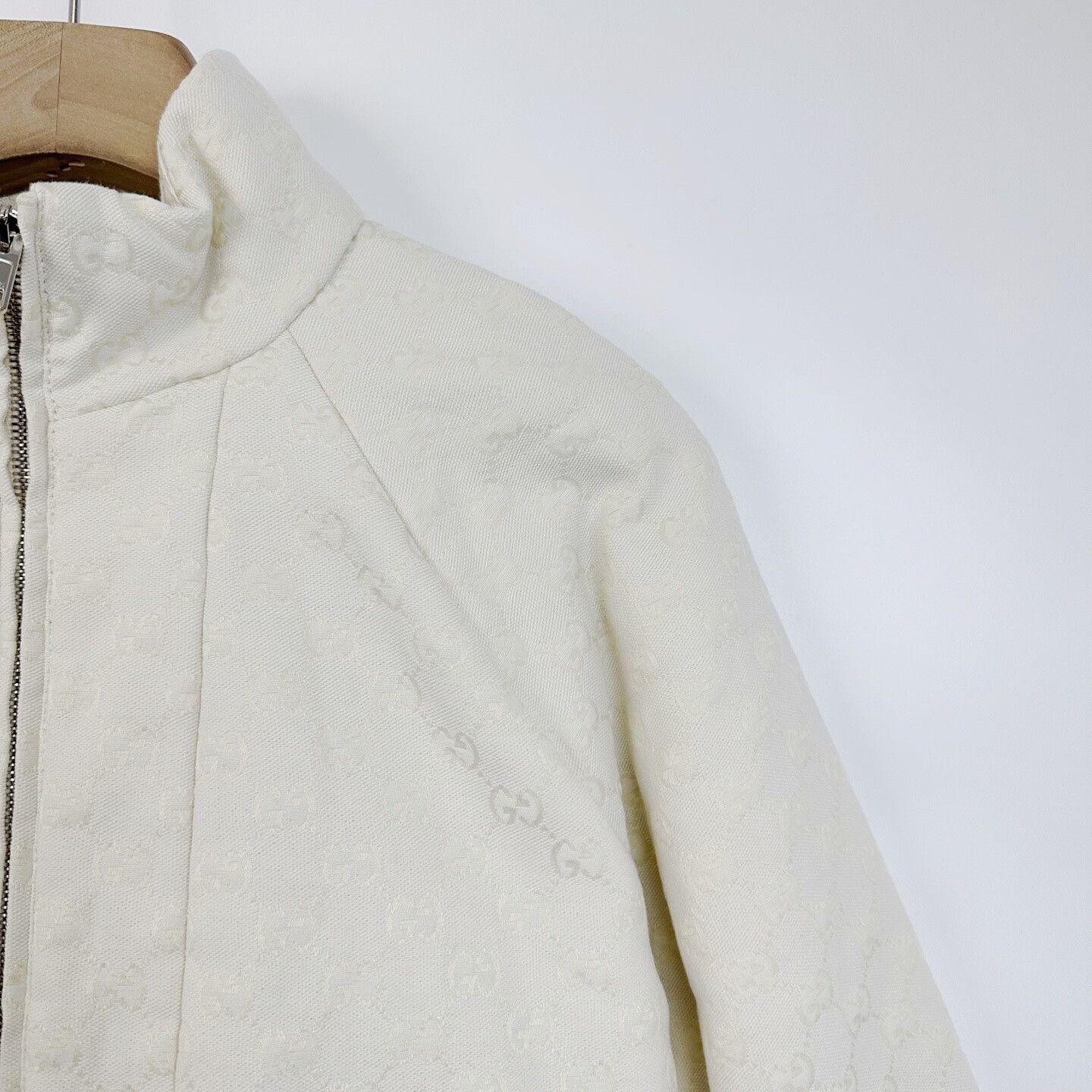 Gucci white gucci double g logo zip jacket Size US M / EU 48-50 / 2 - 6 Thumbnail