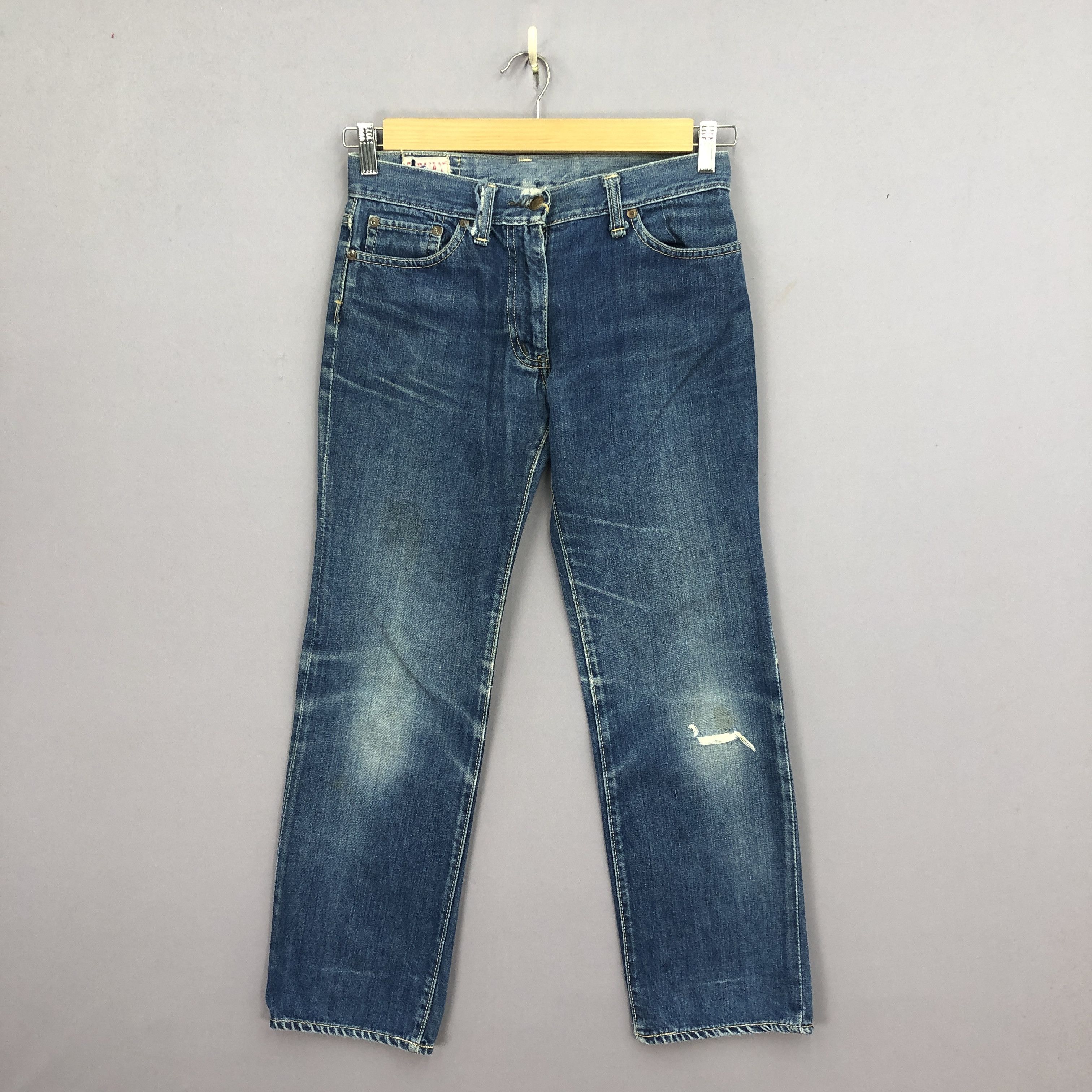Japanese Brand Vintage 70s Blueway Flare Jeans Faded Light Wash Denim Size 28" / US 6 / IT 42 - 1 Thumbnail