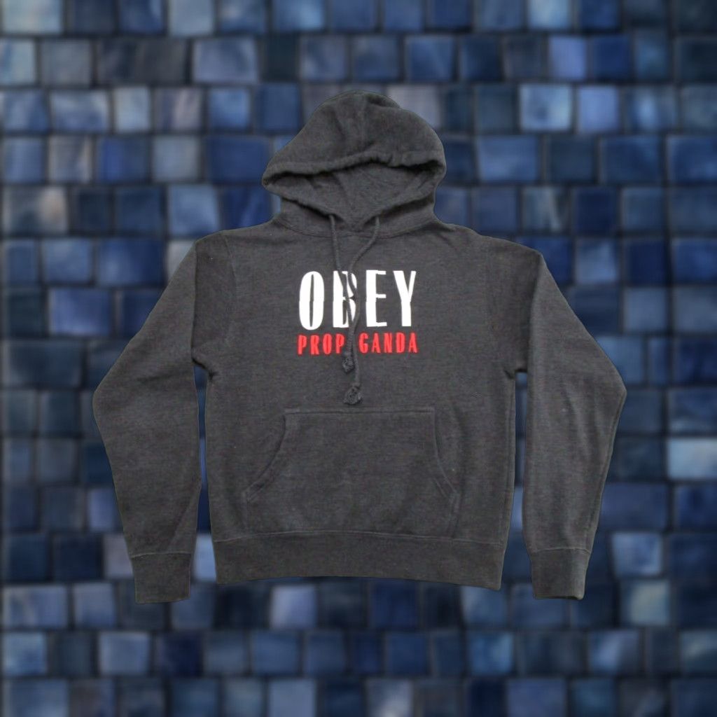 Obey VINTAGE OBEY Hoodie Sweatshirt Men S Gray Skater Pullover Long Sleeve Sports All Seasons Hooded Size US S / EU 44-46 / 1 - 1 Thumbnail
