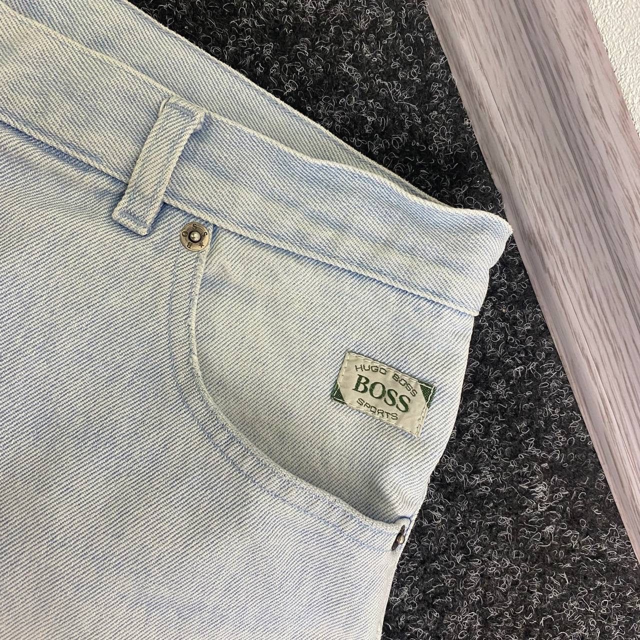 Hugo Boss × Vintage 80s Hugo Boss Vintage Denim Pants Baby Blue Baggy Size US 32 / EU 48 - 5 Thumbnail