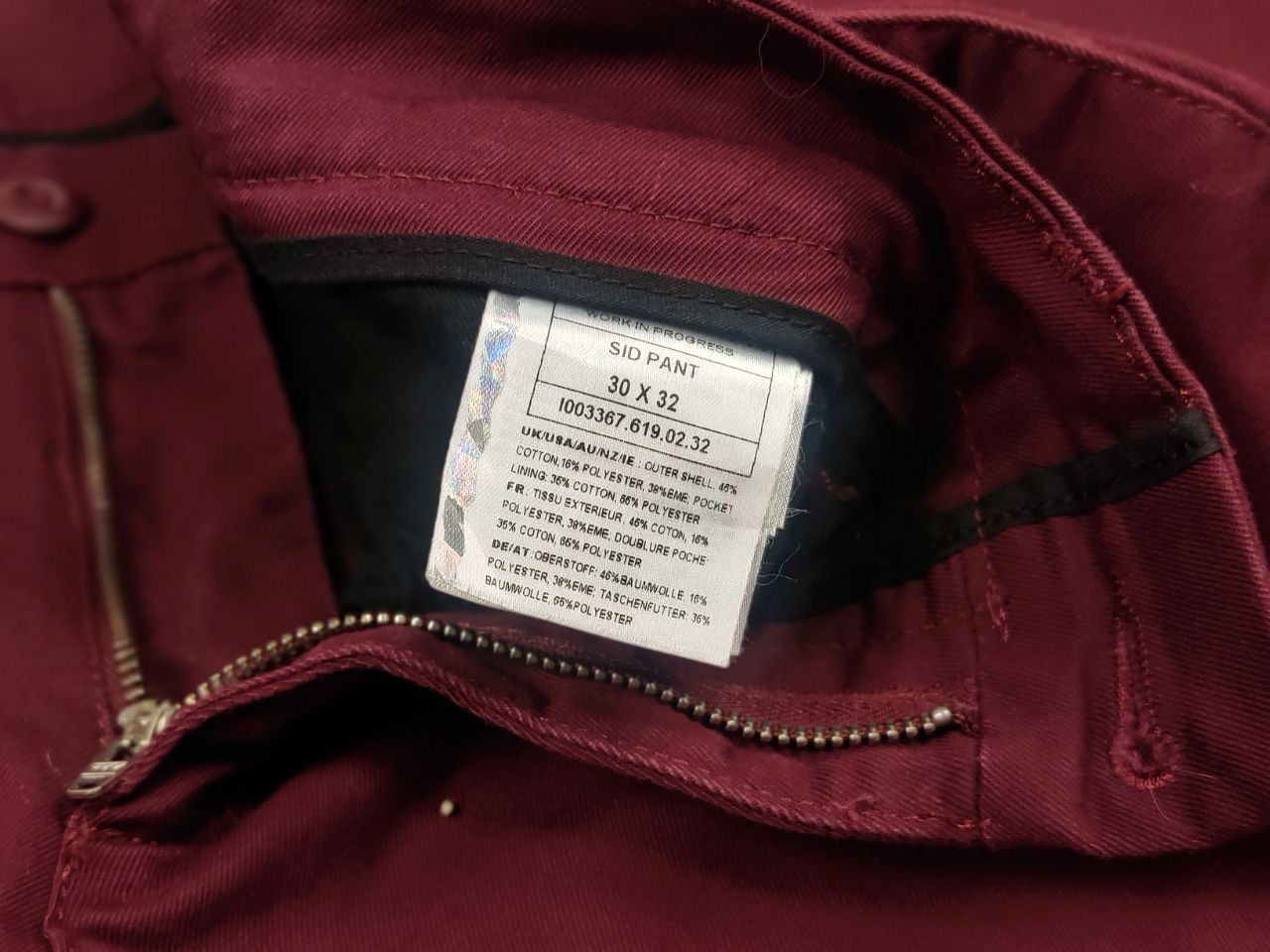 Carhartt × Vintage Carhartt Wip Sid Pants Burgundy Casual Trouser Vintage USA Size US 30 / EU 46 - 11 Thumbnail