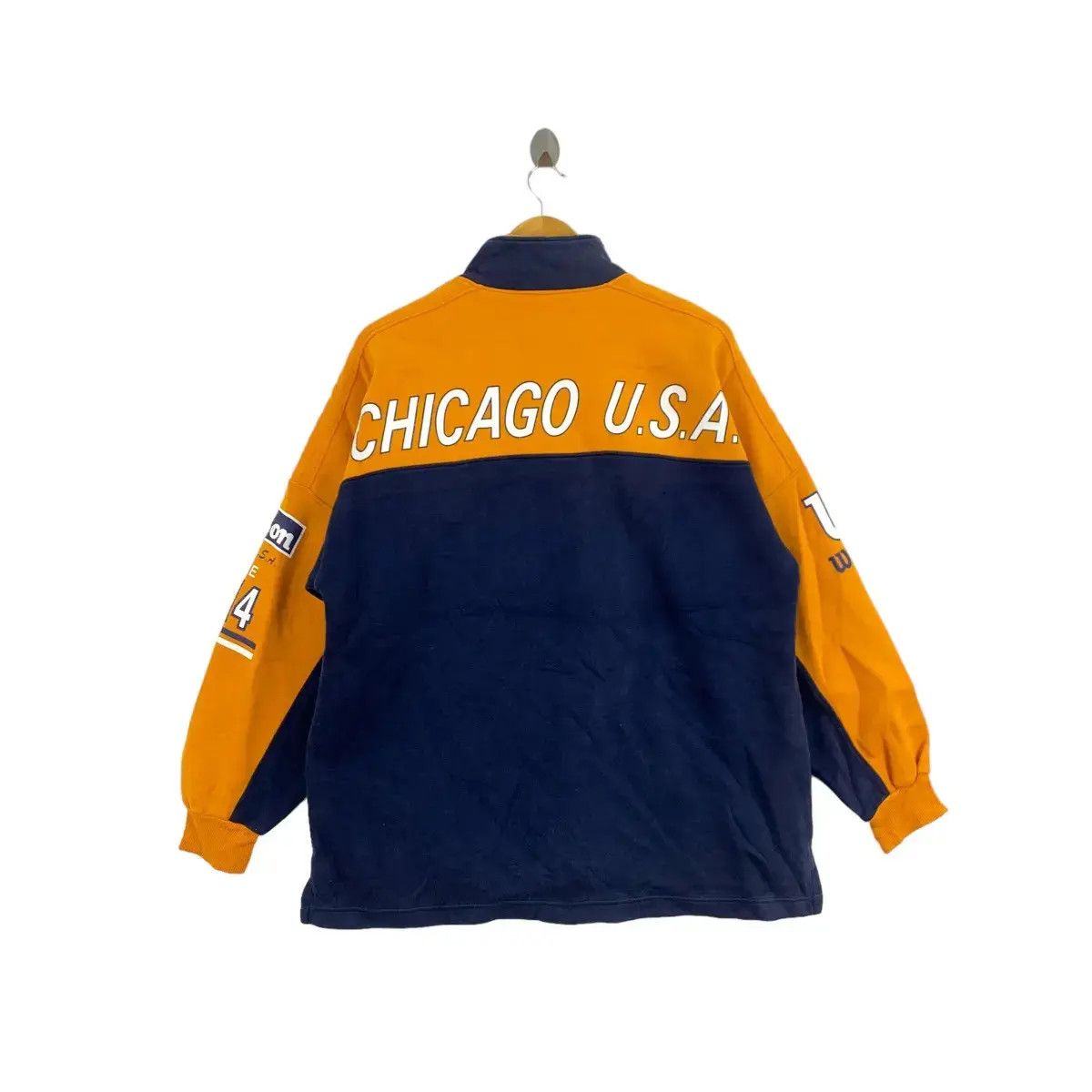 Vintage WILSON Chicago Usa Print Sports Tennis Half Zipper Oversize Size US L / EU 52-54 / 3 - 5 Thumbnail