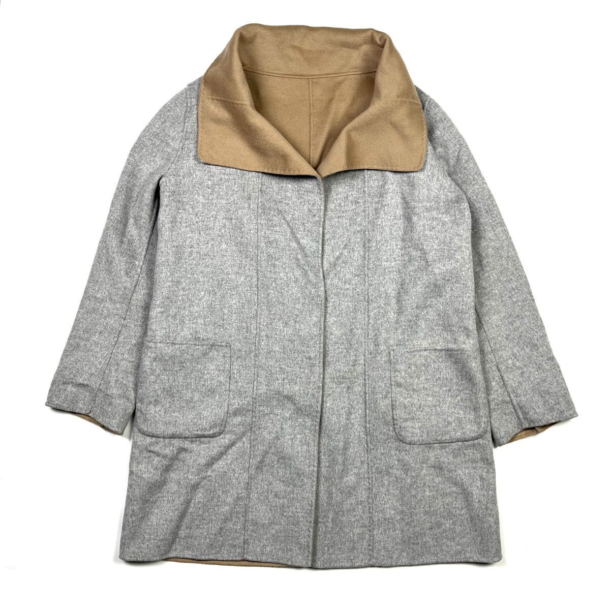 Max Mara × Weekend Max Mara Weekend Max Mara Twin Side Wool Coat Brown & Grey Belt Size XL / US 12-14 / IT 48-50 - 6 Thumbnail