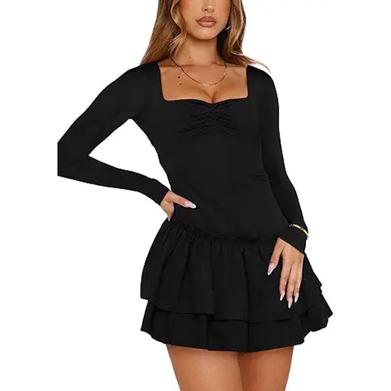 Other HYPERFIRE Women's Elegant Sweetheart Neck Long Sleeve Mini Size XL / US 12-14 / IT 48-50 - 1 Thumbnail