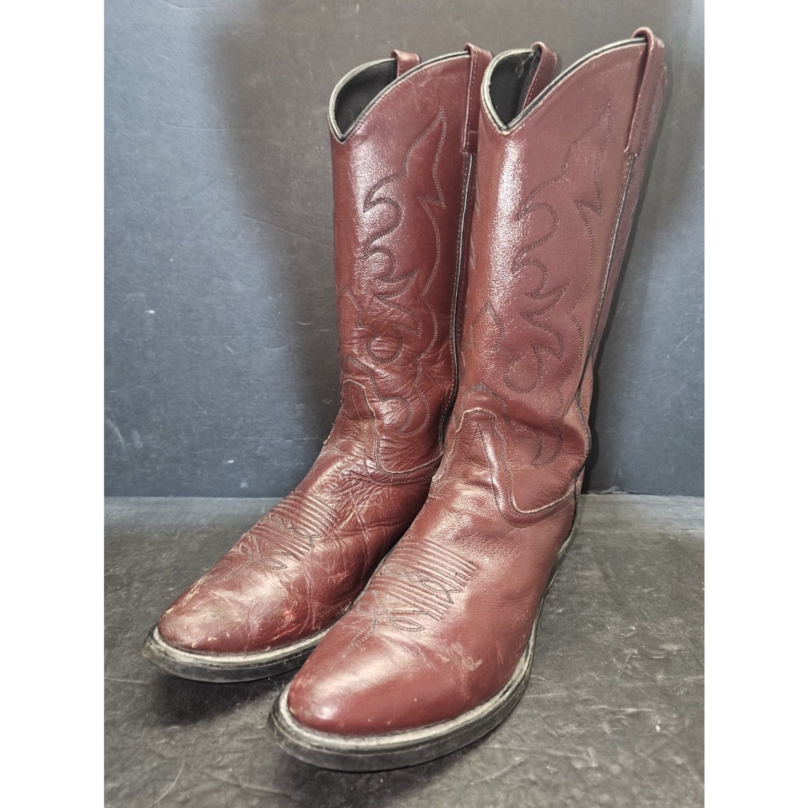 Vintage VINTAGE Old West Cowboy Western Boots Red Leather Mens Size 9.5 EE Model TBM3013 Size US 10 / EU 43 - 6 Thumbnail
