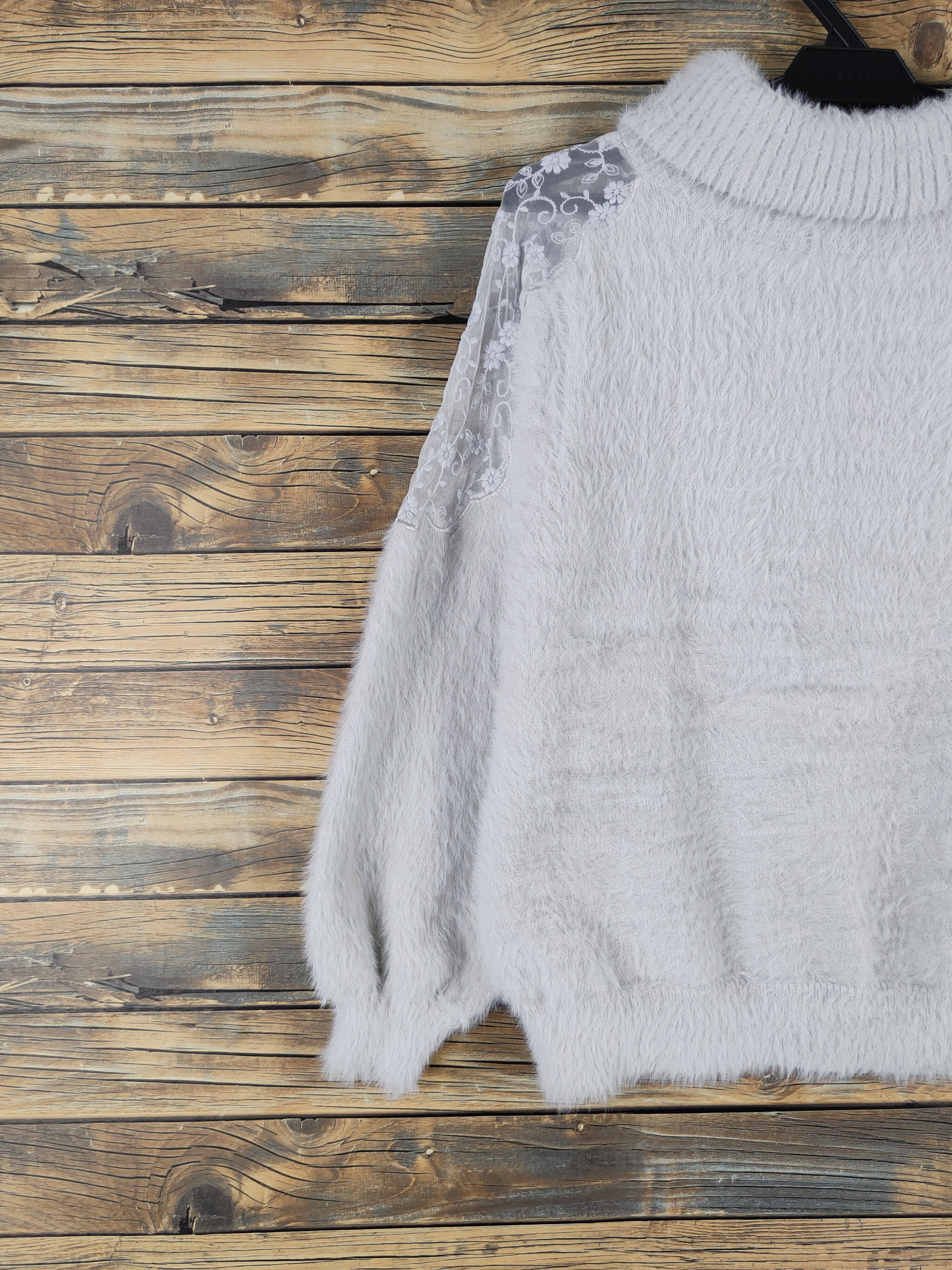 Japanese Brand Ingni Light Gray Shag Shaggy Fur Mohair Knitwear #W2148 Size M / US 6-8 / IT 42-44 - 3 Thumbnail