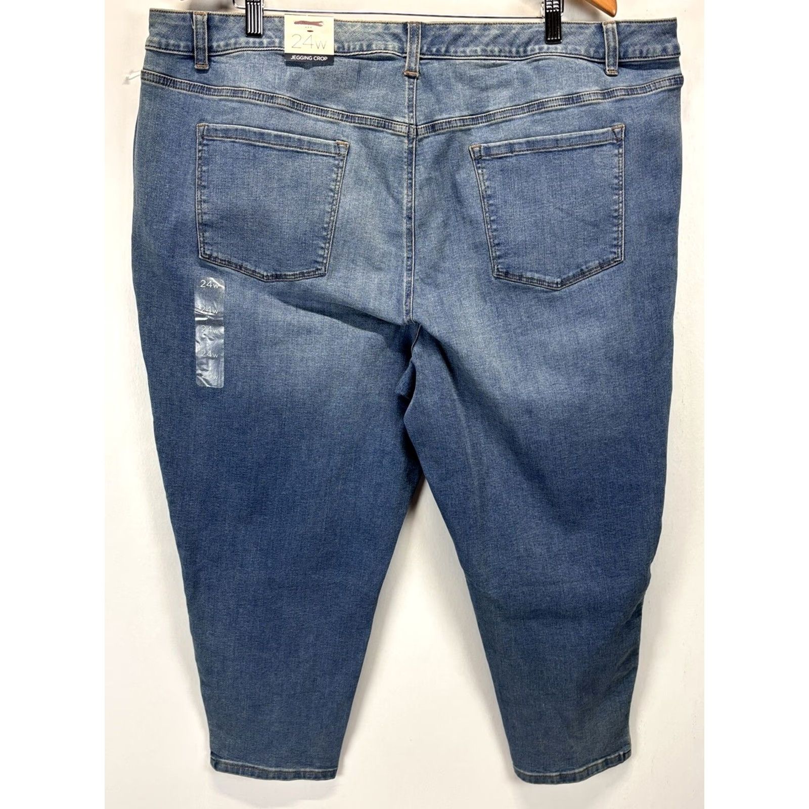 Talbots Talbots Simply Flattering Jegging Crop Jeans Womens 24W Plus Blue Stretch Denim 5-Pocket | High Rise Size 42" / US 20 - 3 Thumbnail