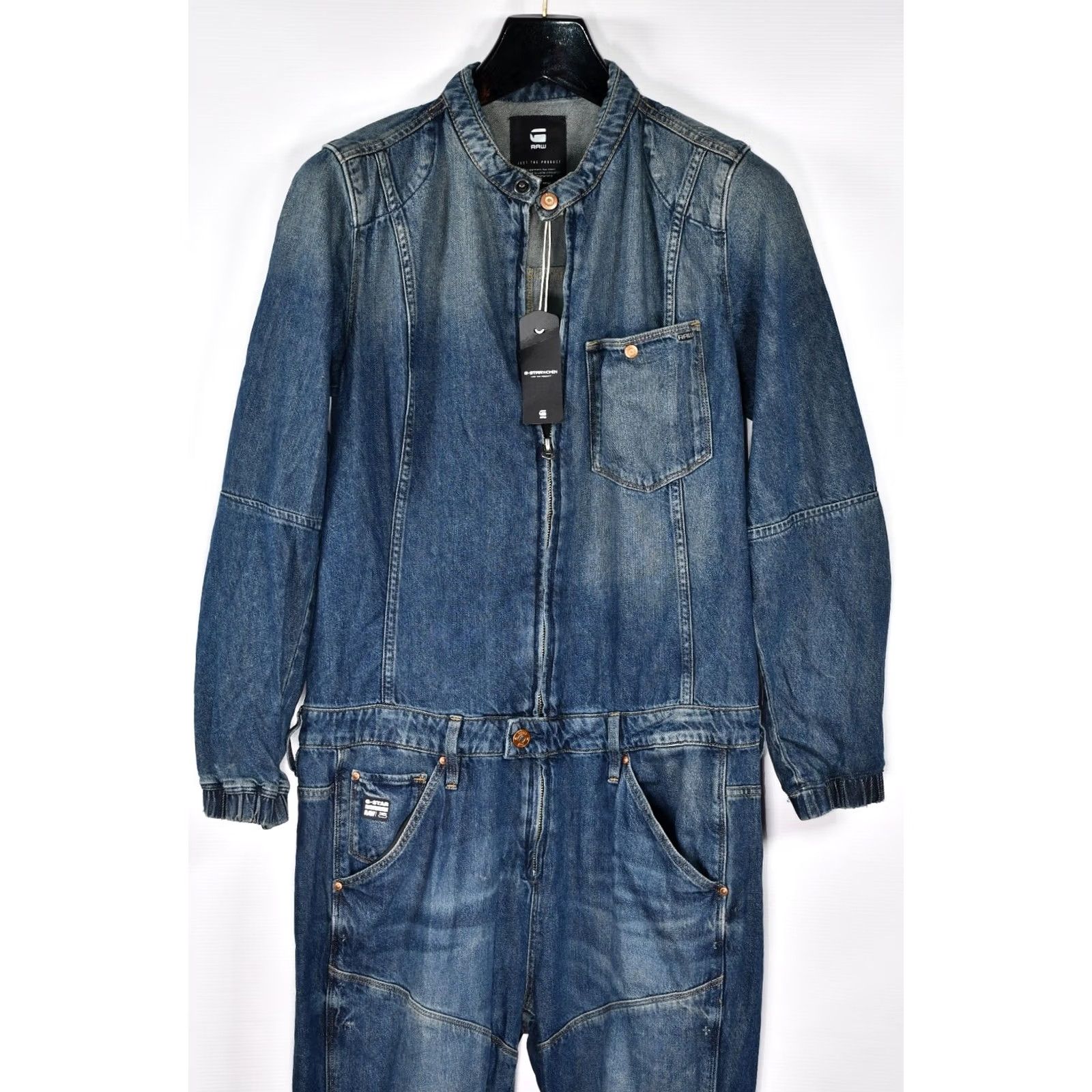 G-Star G-Star Chopper Boyfriend Jumpsuit WH—Denim Halton Size M Women Long Sleeve Blue 100% Cotton Size 32" / US 10 / IT 46 - 3 Thumbnail