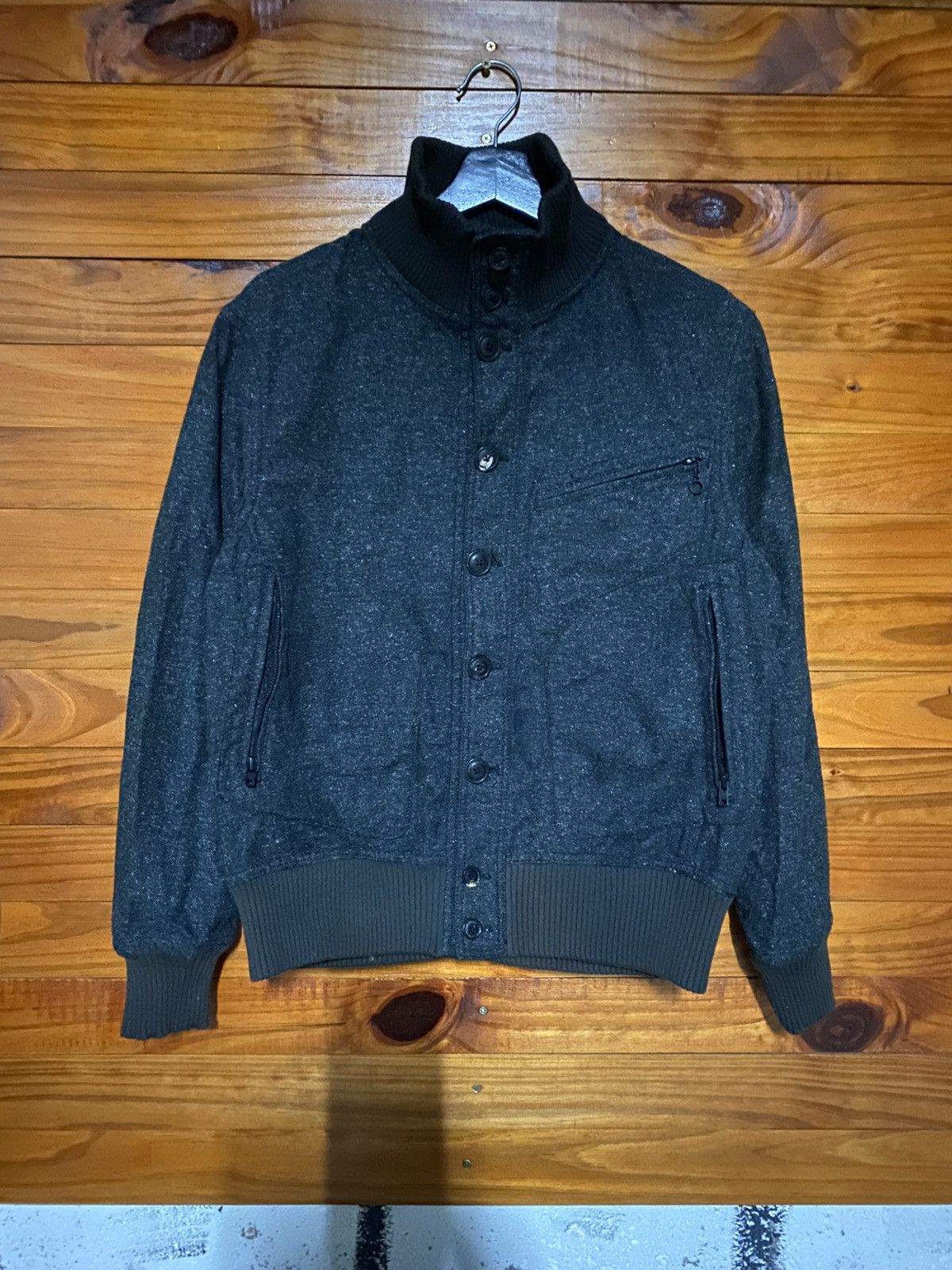 Schott Vintage Schott Wool Bomber Jacket Charcoal Ribbed Collar Size US M / EU 48-50 / 2 - 3 Thumbnail