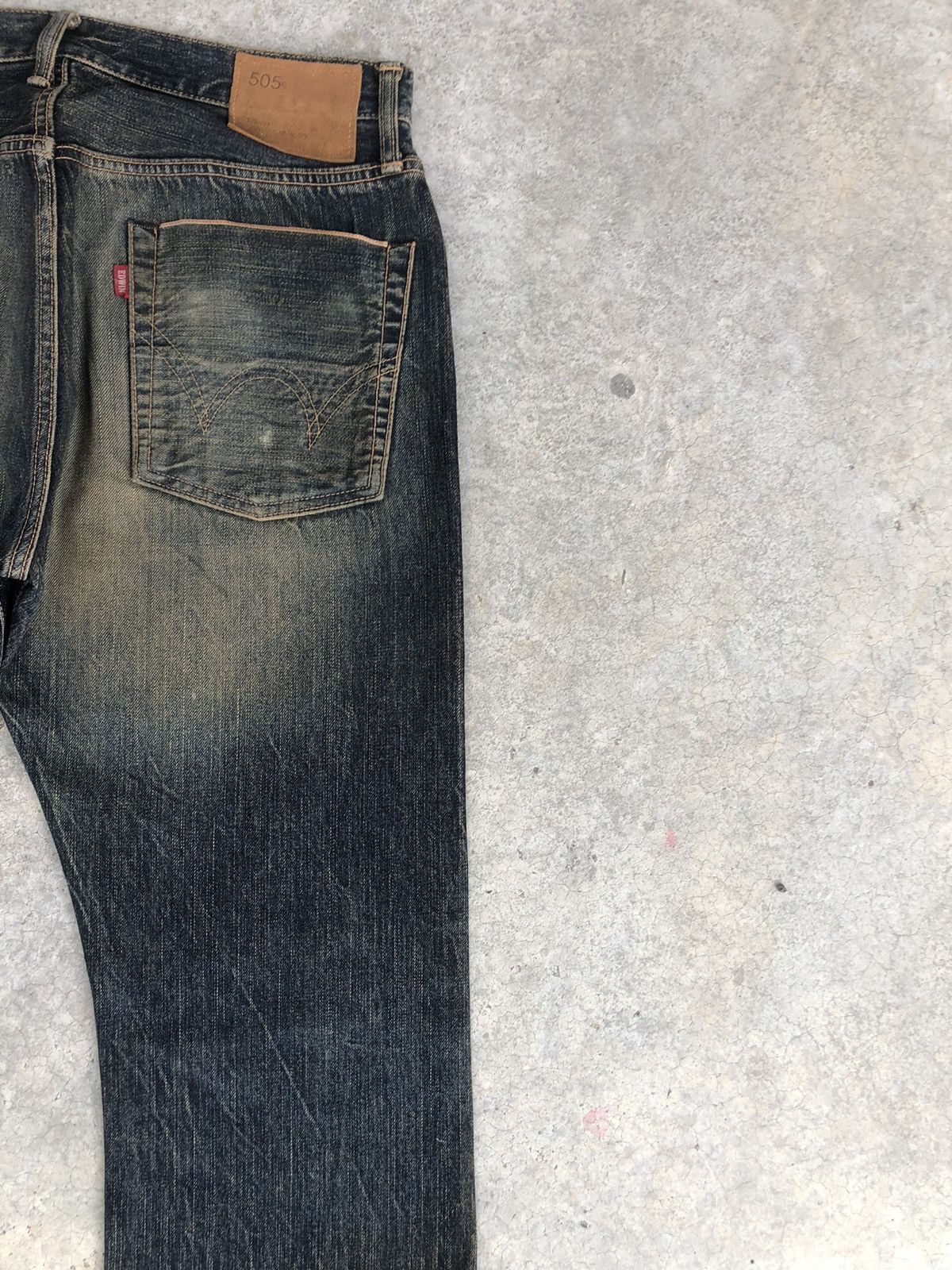 If Six Was Nine Japanese Edwin 505s Flared Jeans Mudwash Distressed Denim Size US 32 / EU 48 - 10 Thumbnail