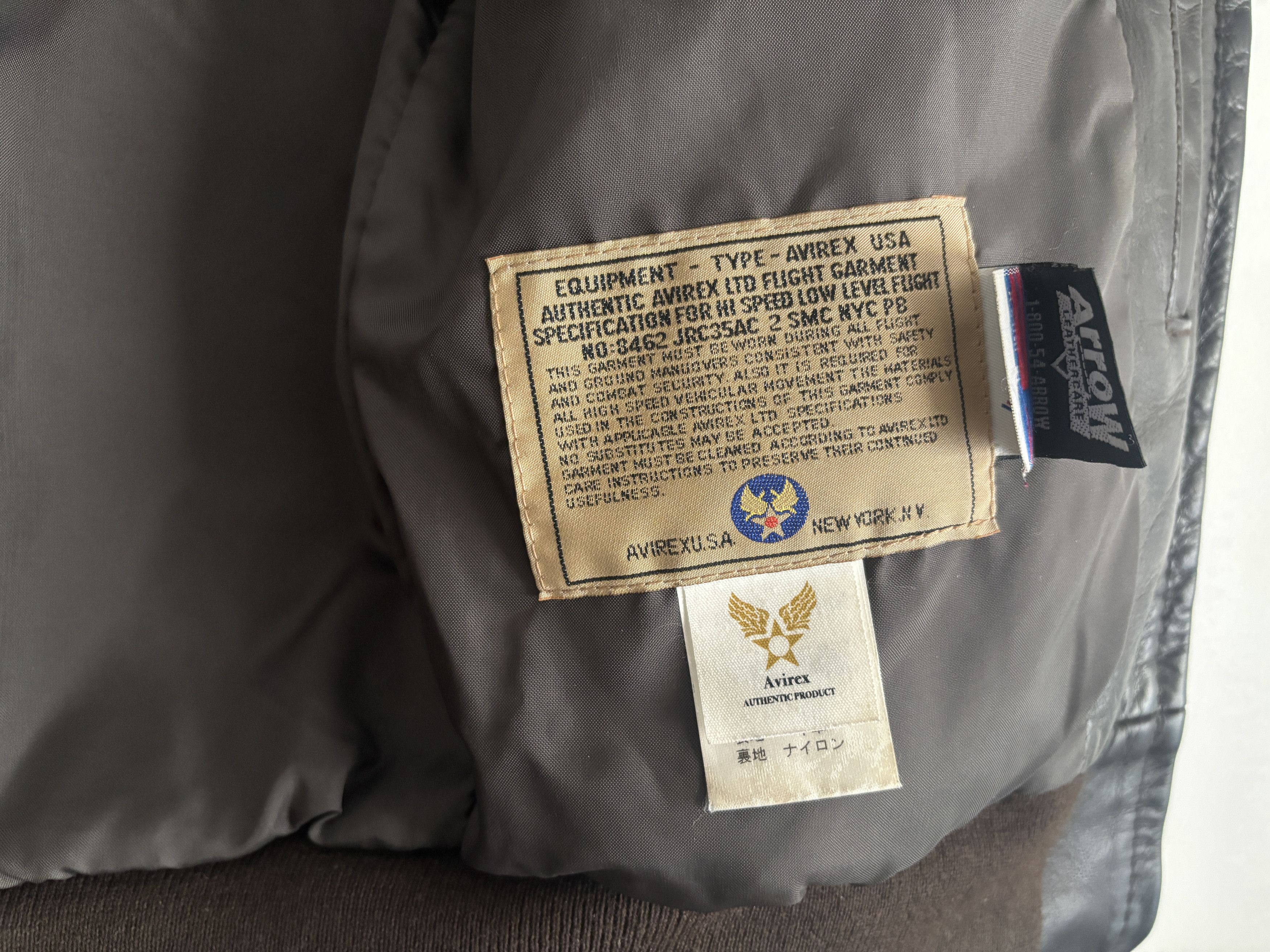 Avirex $1325 Brown Leather Aviator's Flight Bomber Jacket Size US S / EU 44-46 / 1 - 9 Thumbnail
