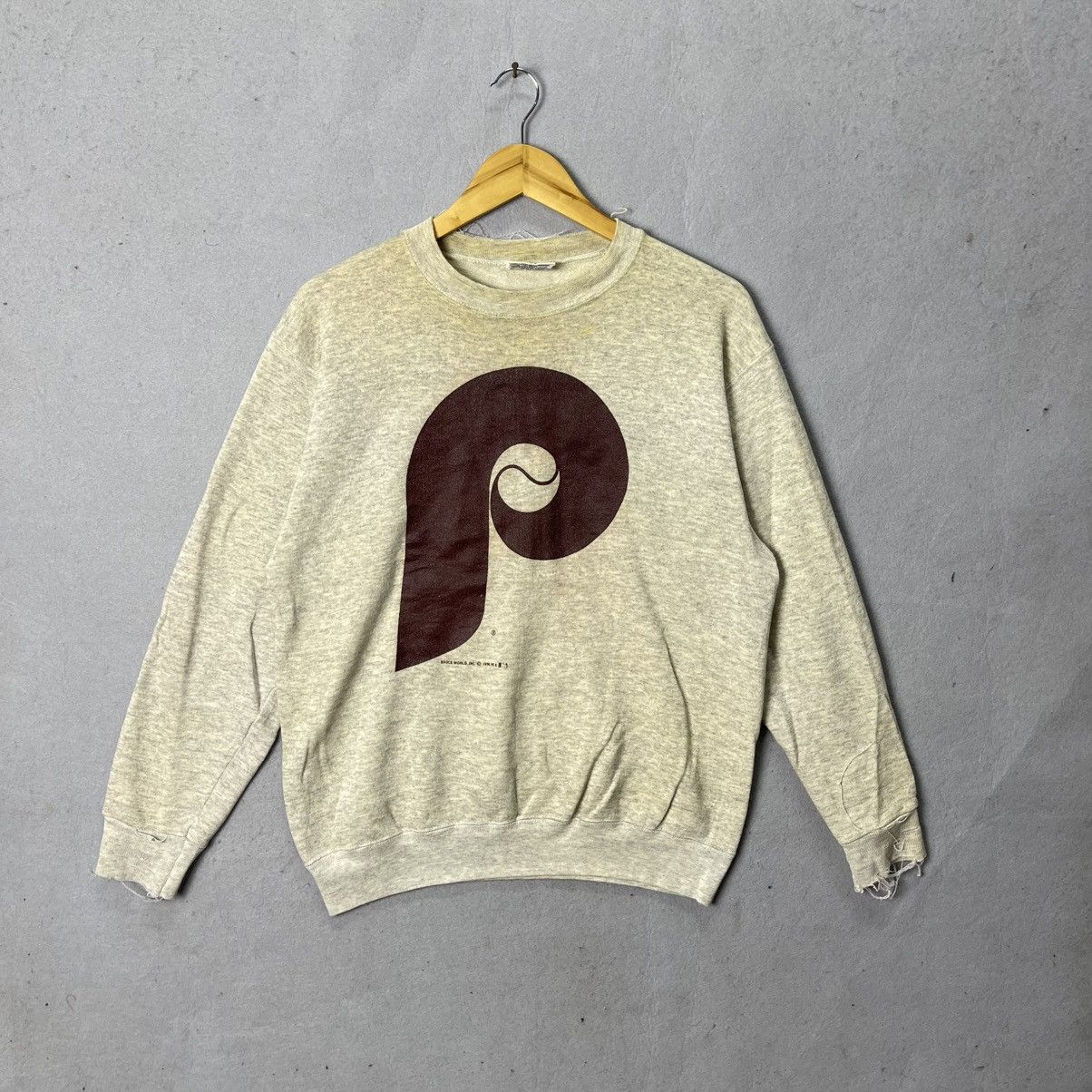 Velva Sheen Vintage Philadelphia Phillies “P” Logo Sweatshirt (1990) Size US M / EU 48-50 / 2 - 1 Thumbnail