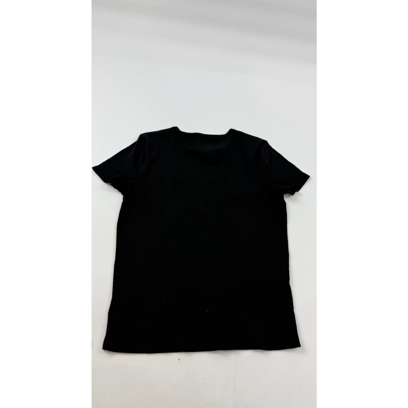 Gap Gap Shirt Womens Large Black Ribbed Short Sleeve Henley Tee Top Stretch Knit Size L / US 10 / IT 46 - 4 Thumbnail