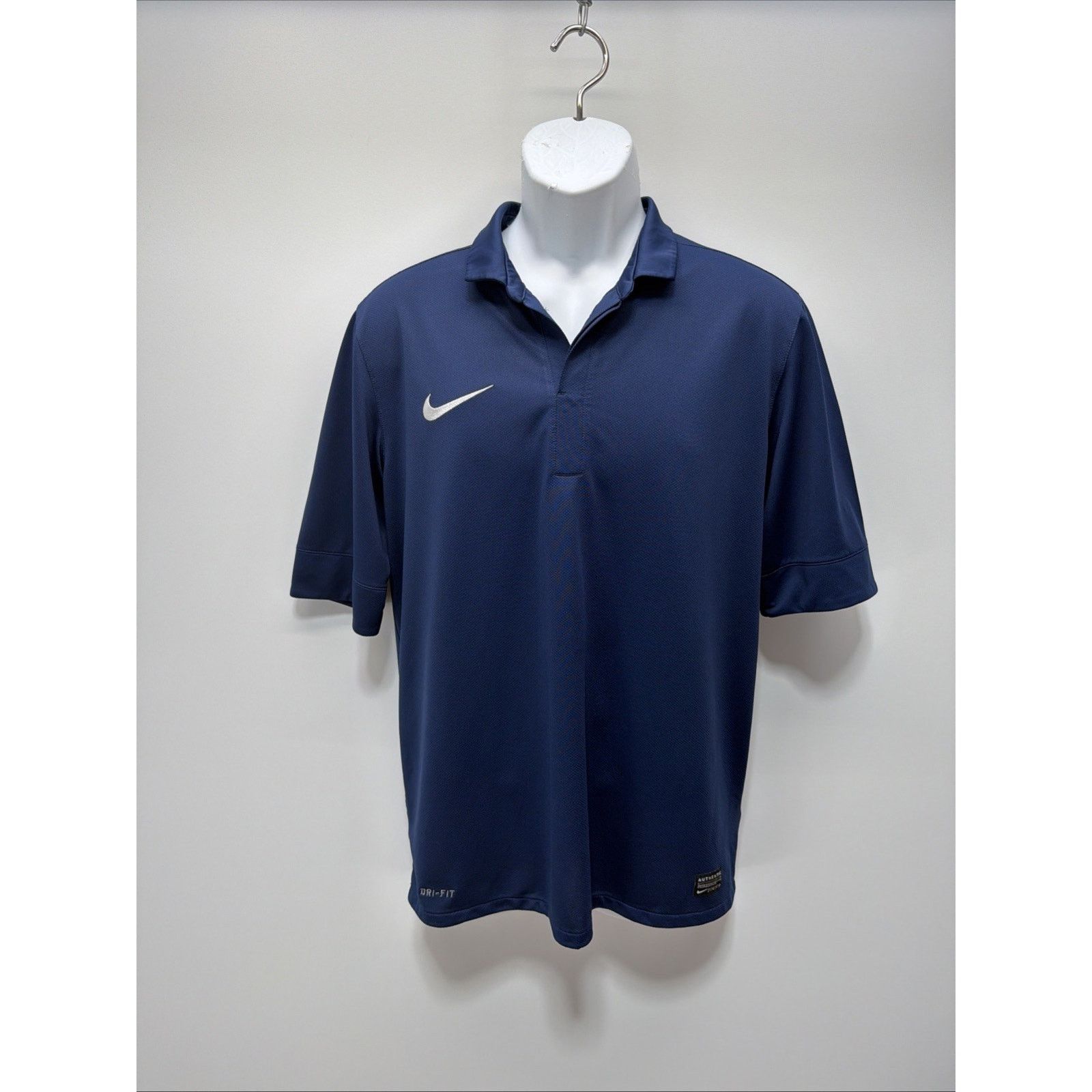 Nike Men's Nike Authentic Futbol Soccer Blue Polo Shirt Size L 61 Size US L / EU 52-54 / 3 - 1 Thumbnail