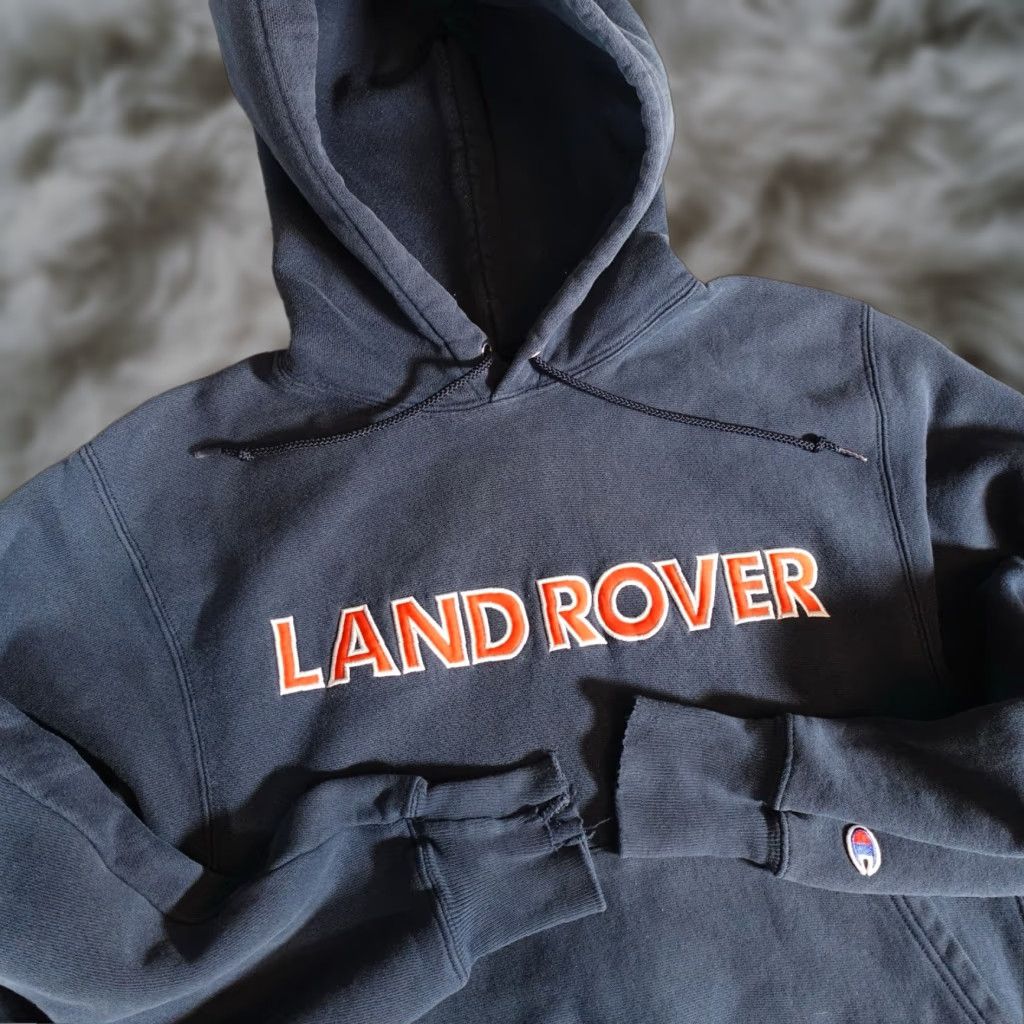 Champion Reverse Weave Hoodie Mens Small Distressed Faded Blue 90s