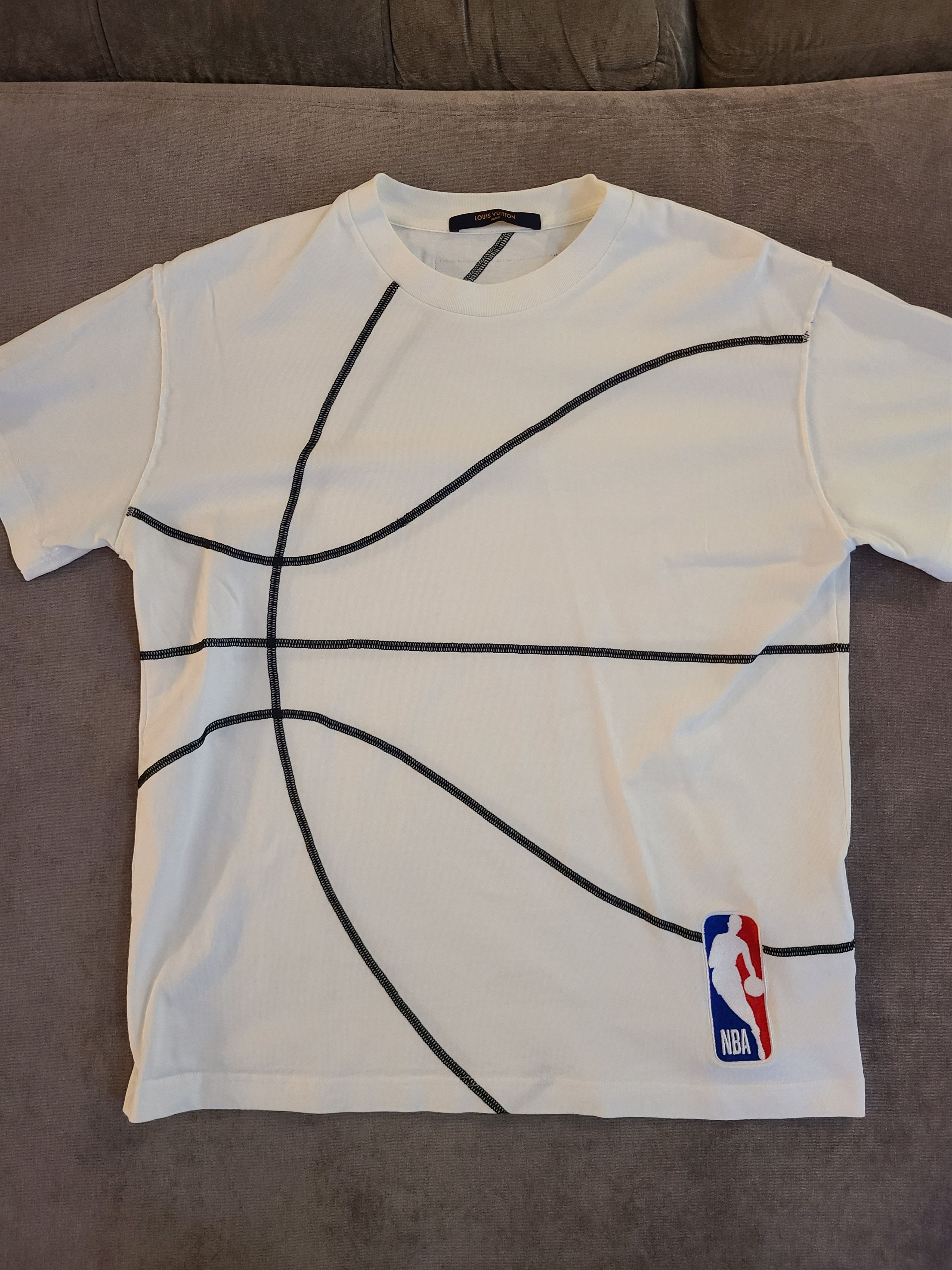 image of Louis Vuitton X Nba T Shirt in White, Men's (Size Small)