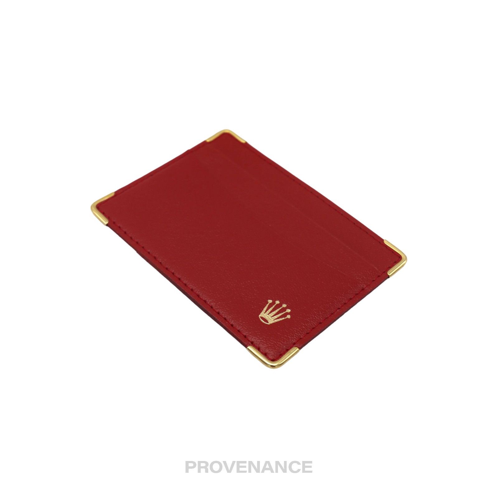 Rolex 🔴 Rolex Card Holder Wallet - Red Calfskin Leather Size ONE SIZE - 4 Thumbnail