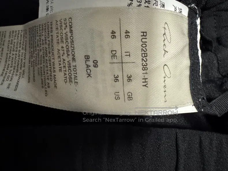 Rick Owens RICK OWENS Corduroy pants, size 46, black Size US 30 / EU 46 - 3 Thumbnail