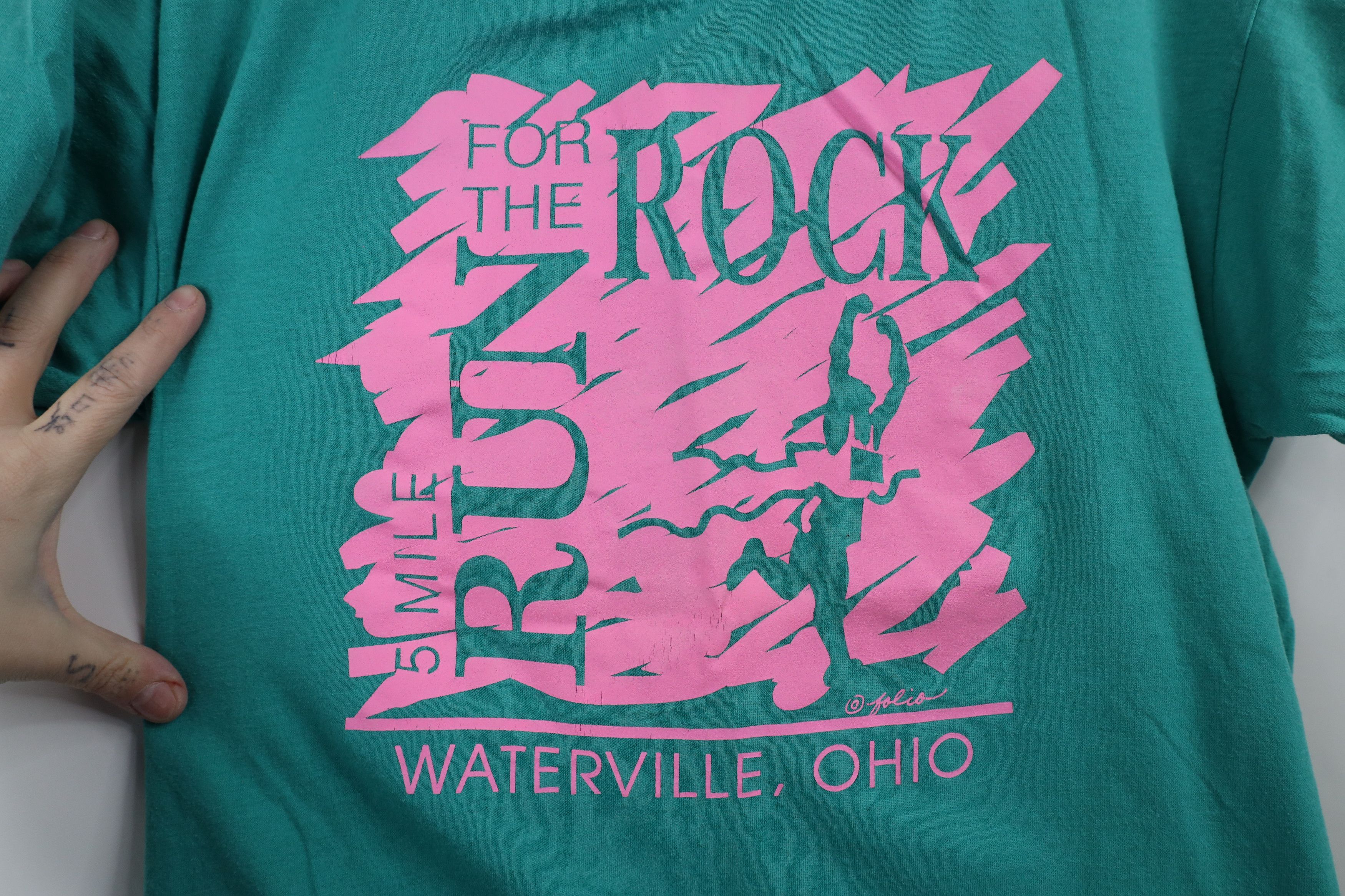 Vintage Vintage 80s 90s Run For the Rock Road Race Ohio T-Shirt USA Size L / US 10 / IT 46 - 4 Thumbnail