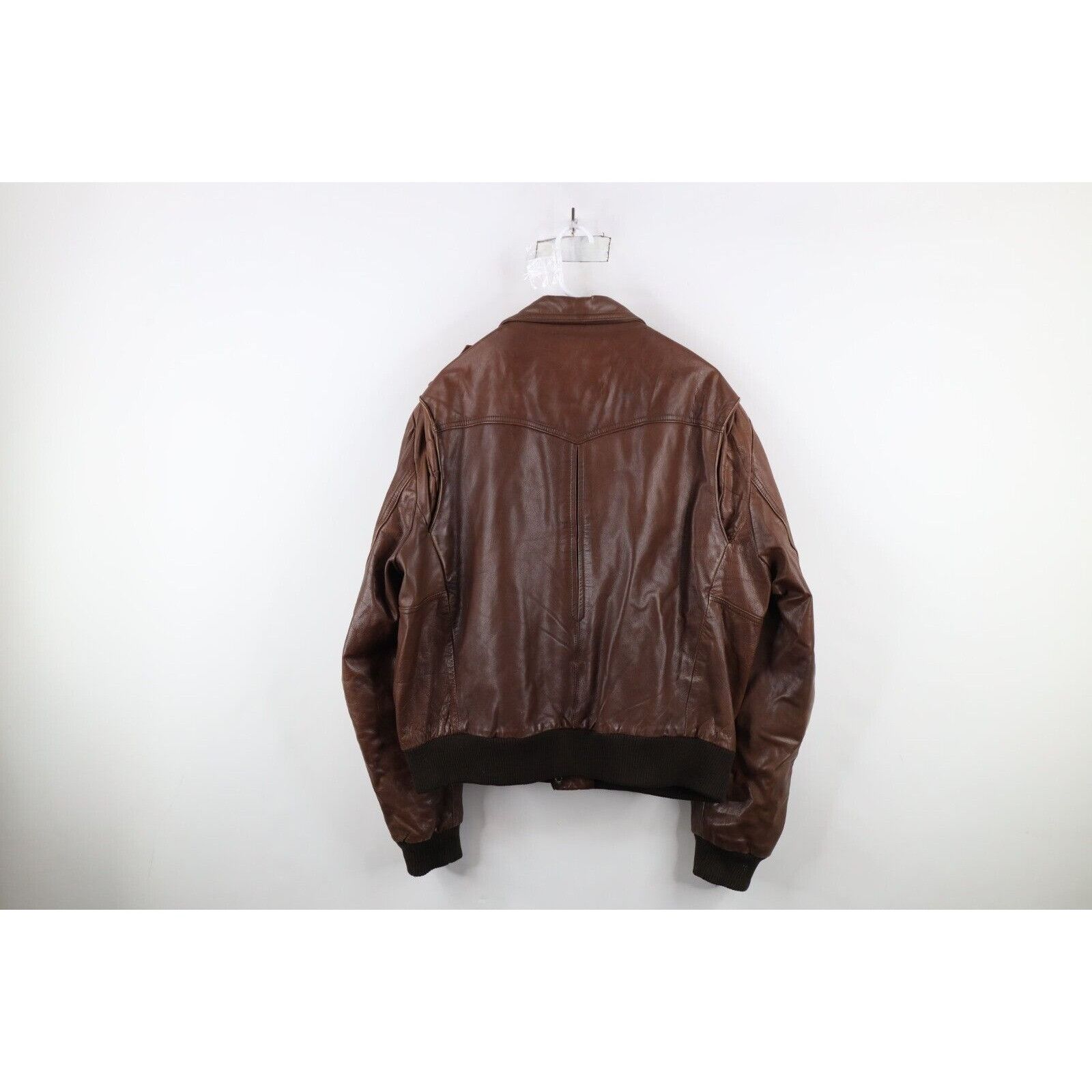Vintage Vintage 70s Streetwear Leather Flight Bomber Jacket Size US XXL / EU 58 / 5 - 22 Thumbnail