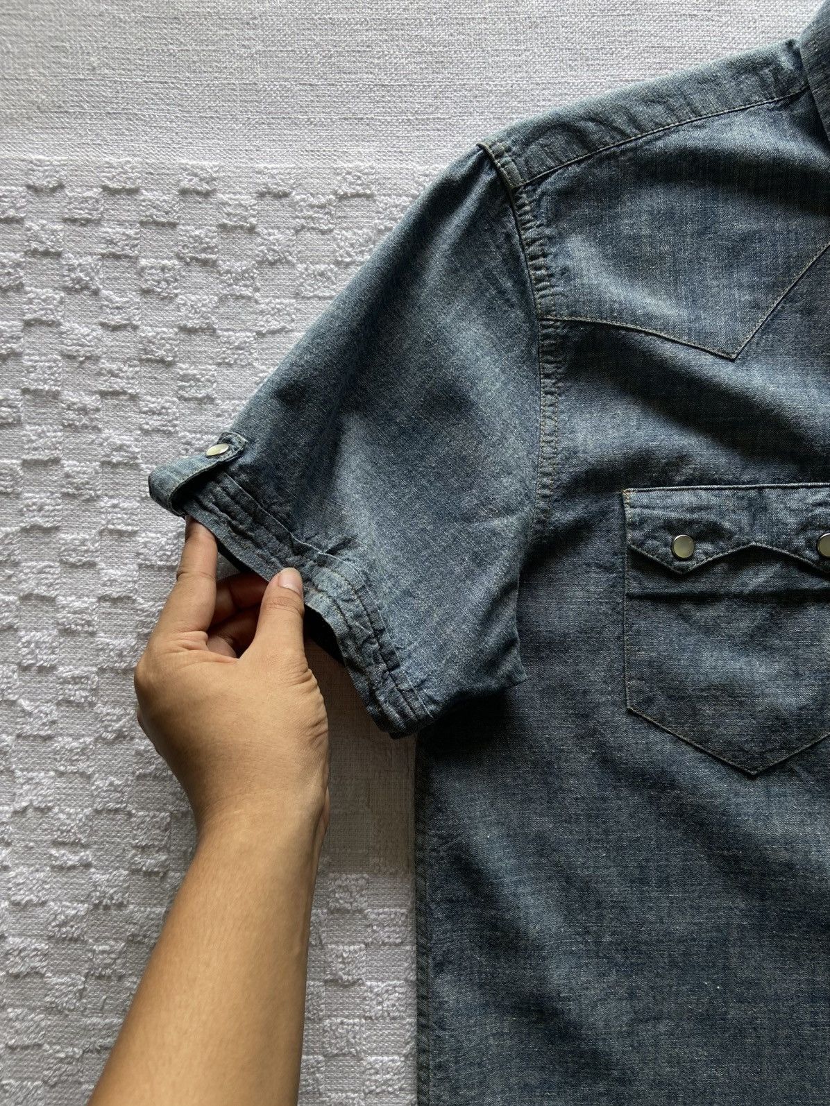 Levi's Levi’s Chambray Selvedge S/S Western Shirt. Size US M / EU 48-50 / 2 - 7 Thumbnail
