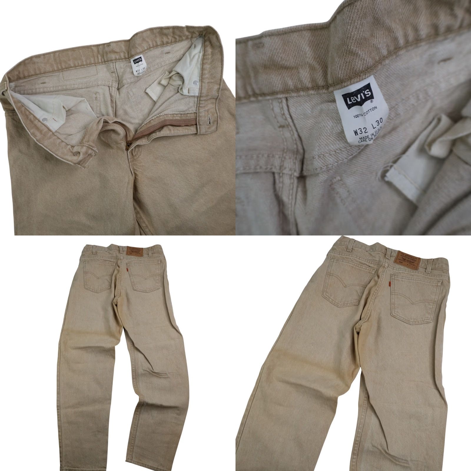 Levi's VINTAGE Levi's 550 Denim Jeans Tan 32x30 Mens Orange Tab Jeans Tan Jeans Mens 550 Vintage Levi's 550 Orange Tab Denim Jeans Tan 32x30 Mens Size US 32 / EU 48 - 8 Thumbnail