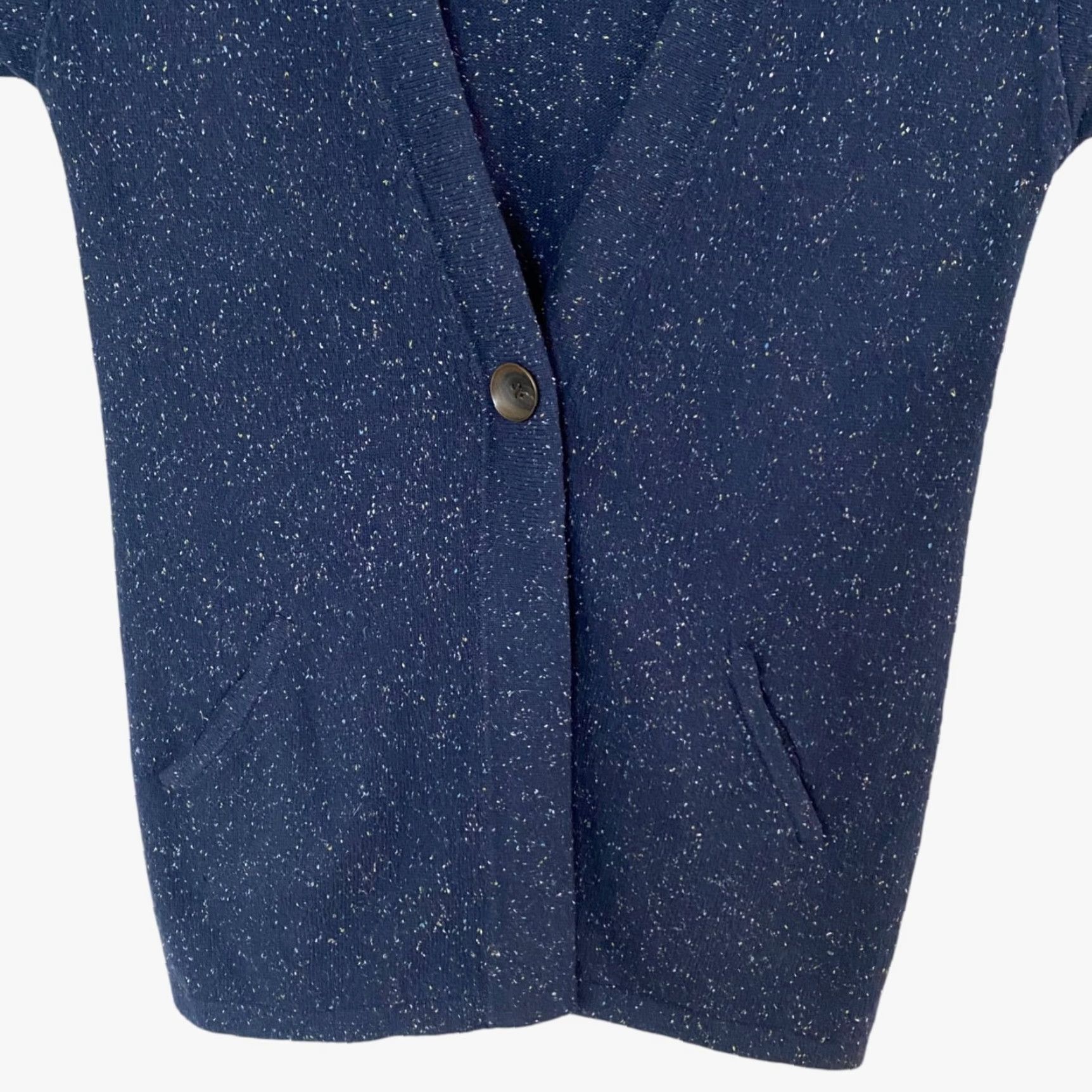 J. Jill VINTAGE J.Jill Angora Blend Cardigan Sweater Blue Women Medium Navy Button Front Confetti Bohemian Classic 50% Cotton 45% Rayon 5% Angora Size M / US 6-8 / IT 42-44 - 6 Thumbnail