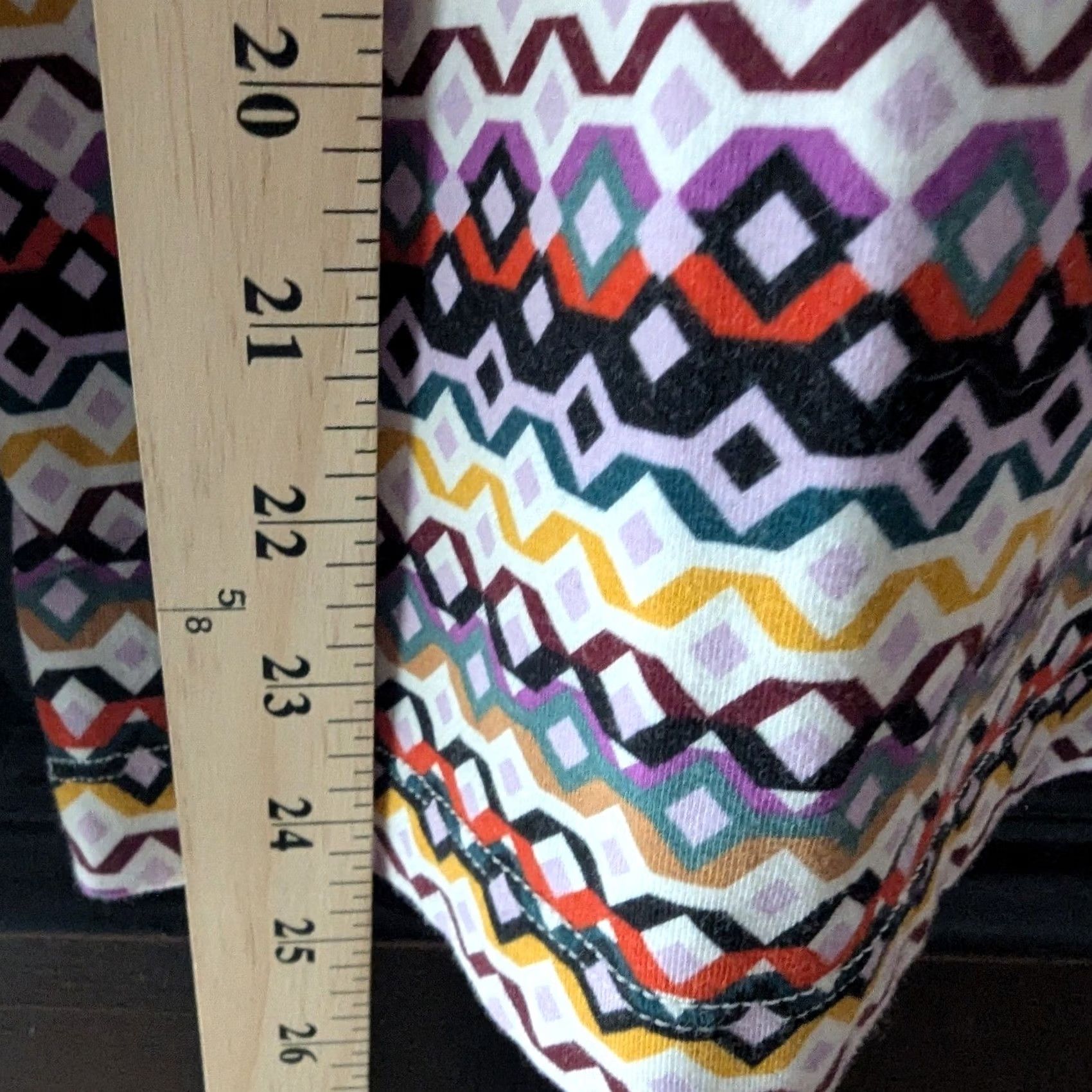 Loft LOFT Geometric Print Turtleneck Long Sleeve Top Womens L Multicolor Retro Mod Size L / US 10 / IT 46 - 4 Thumbnail