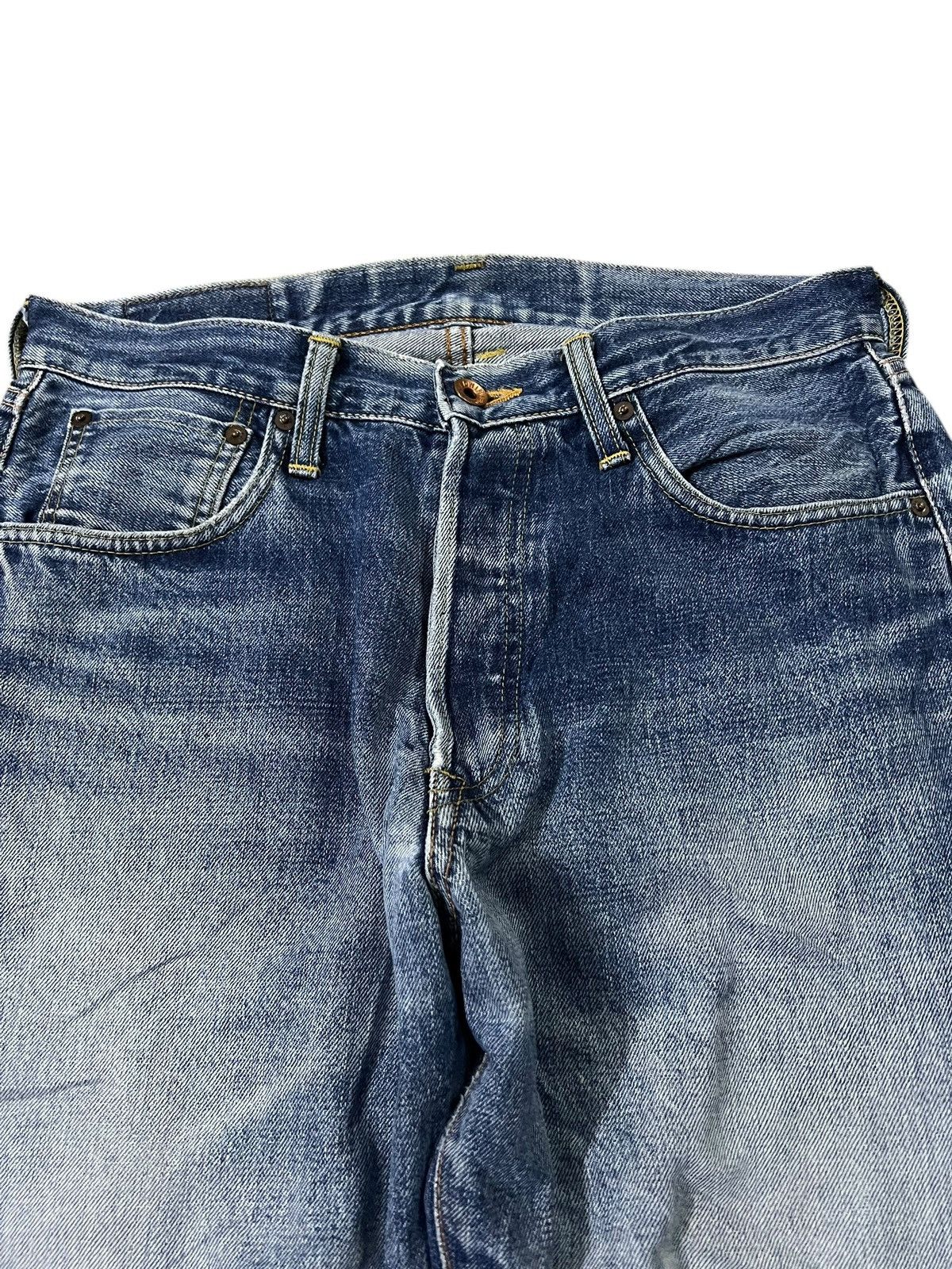 Edwin Vintage Baggy Edwin 505x Distressed Selvedge Denim Jean Size US 31 - 3 Thumbnail
