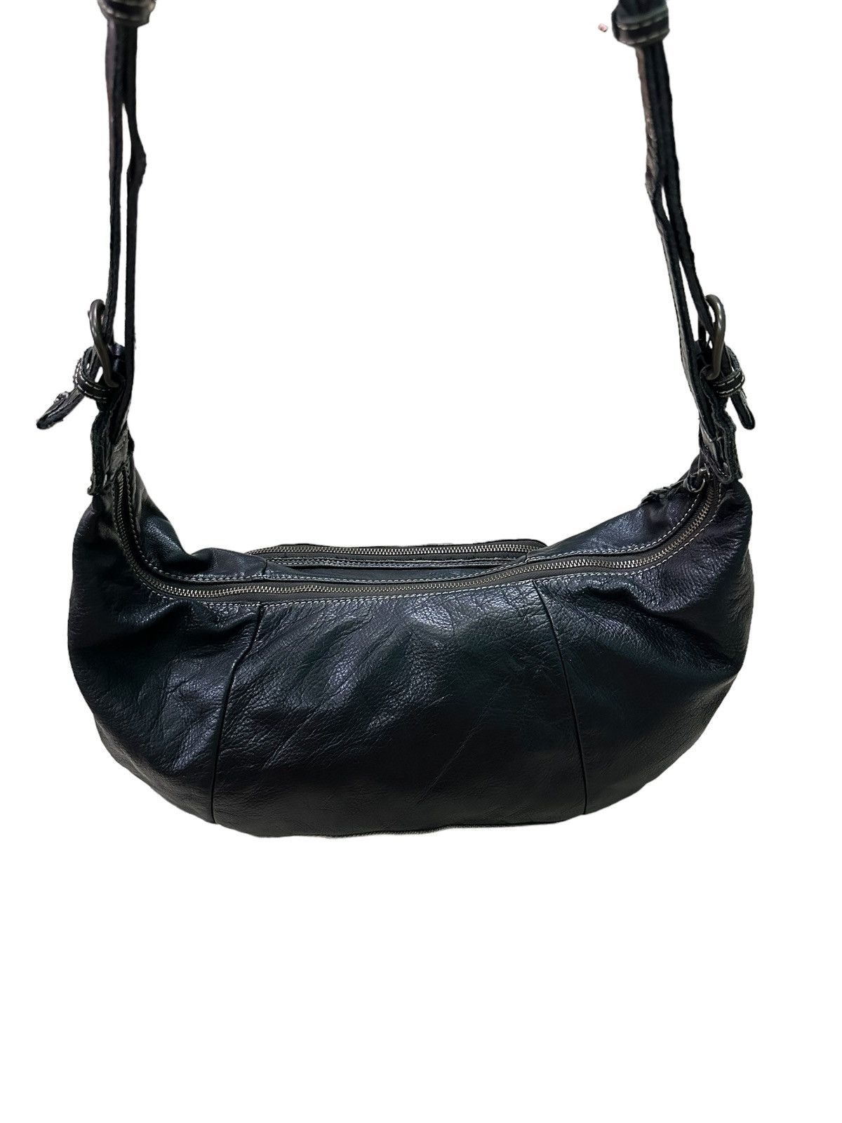Japanese Brand COMODO PLUST BLACK LEATHER SHOULDER/CROSSBODY BAG Size ONE SIZE - 8 Thumbnail