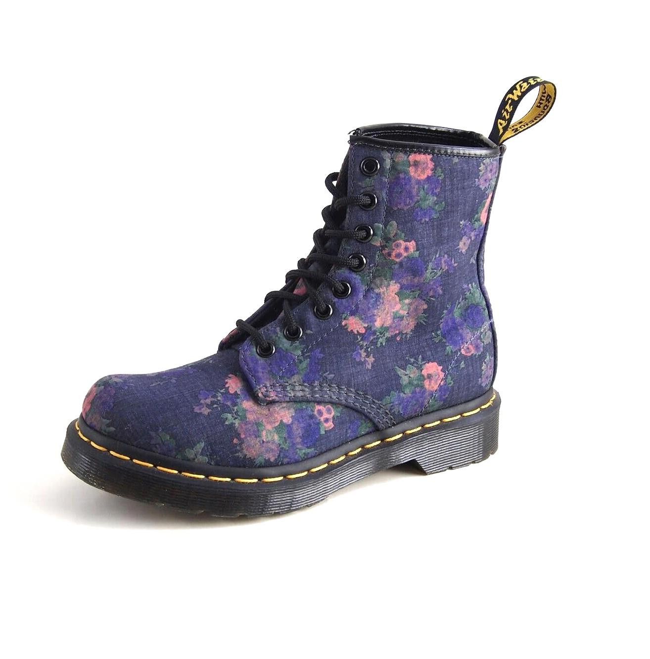 Dr. Martens Dr Martens Boots Blue Floral Textile Womens US 5 L EU 36 Size US 5 / IT 35 - 1 Thumbnail