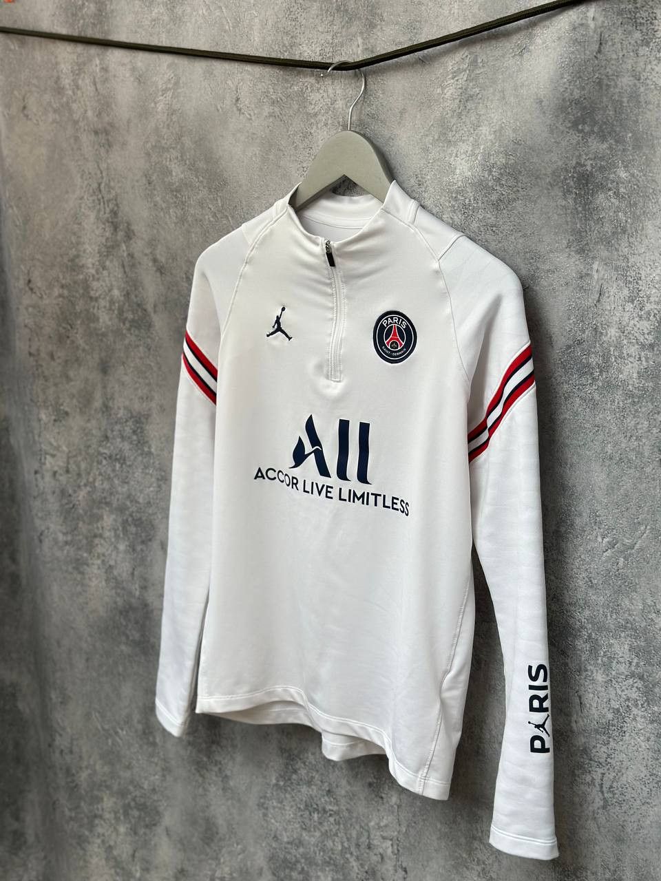 Jordan PSG 21/22 Long Sleeve Track Zip Jersey White Long