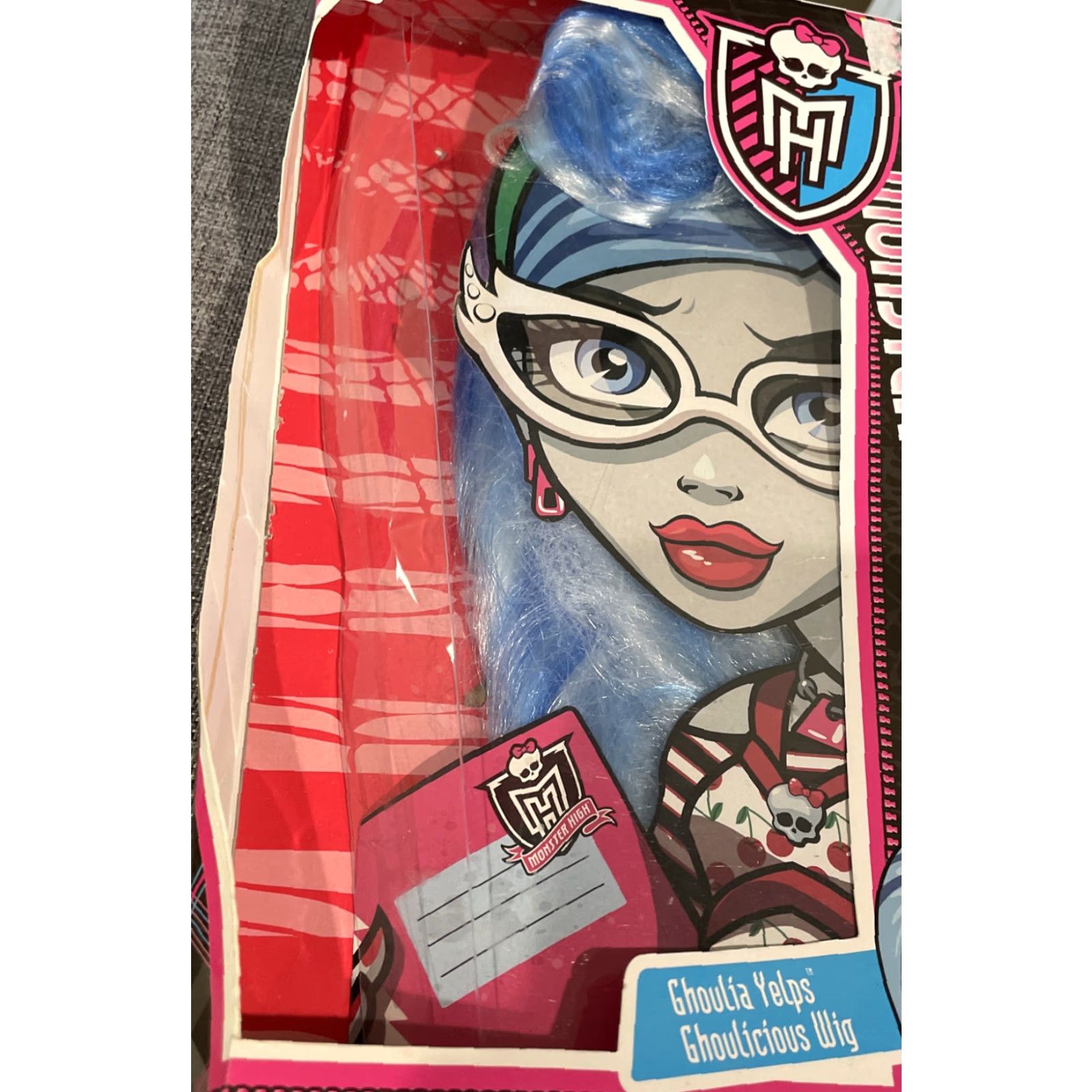 Vintage MONSTER HIGH GHOULIA YELPS BLUE WIG COSTUME DRESS ACCESSORY NEW IN BOX Size ONE SIZE - 3 Thumbnail