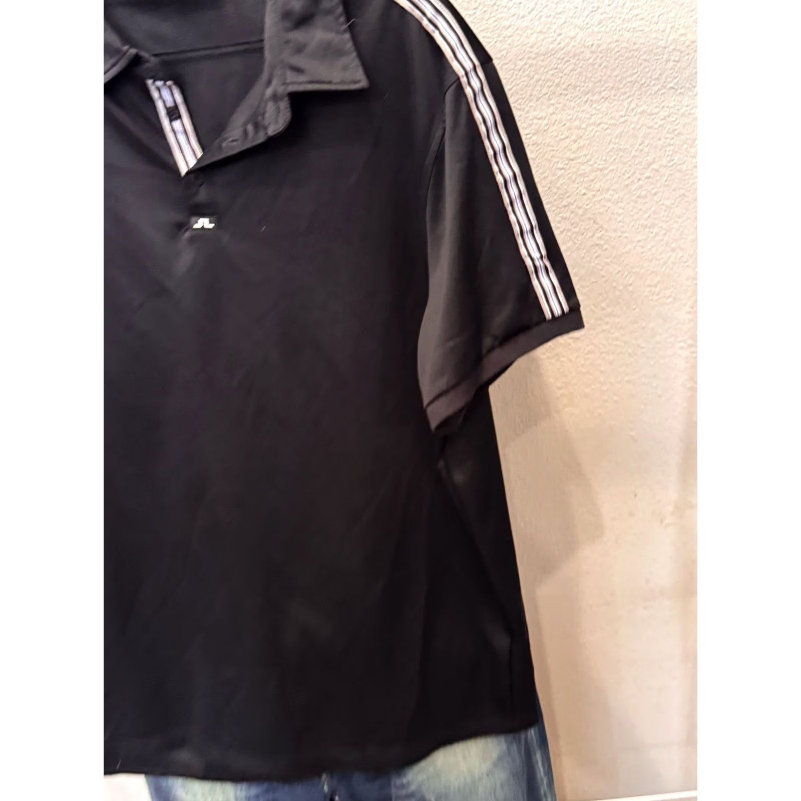 J.Lindeberg J Lindeberg POLO SHIRT Black Stripe Poly XL Mens Size US XL / EU 56 / 4 - 4 Thumbnail